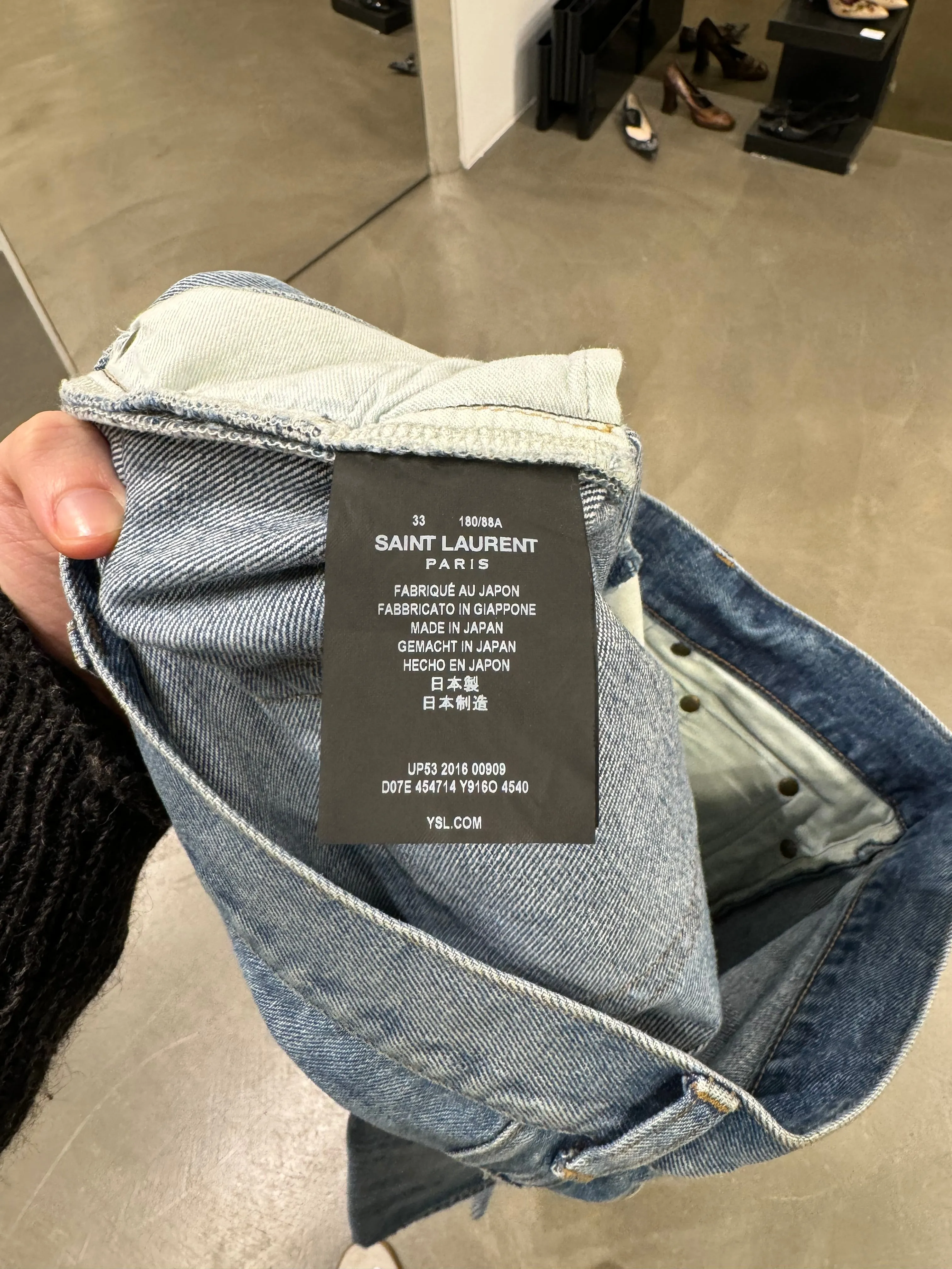 2016 Saint Laurent Distressed Jeans