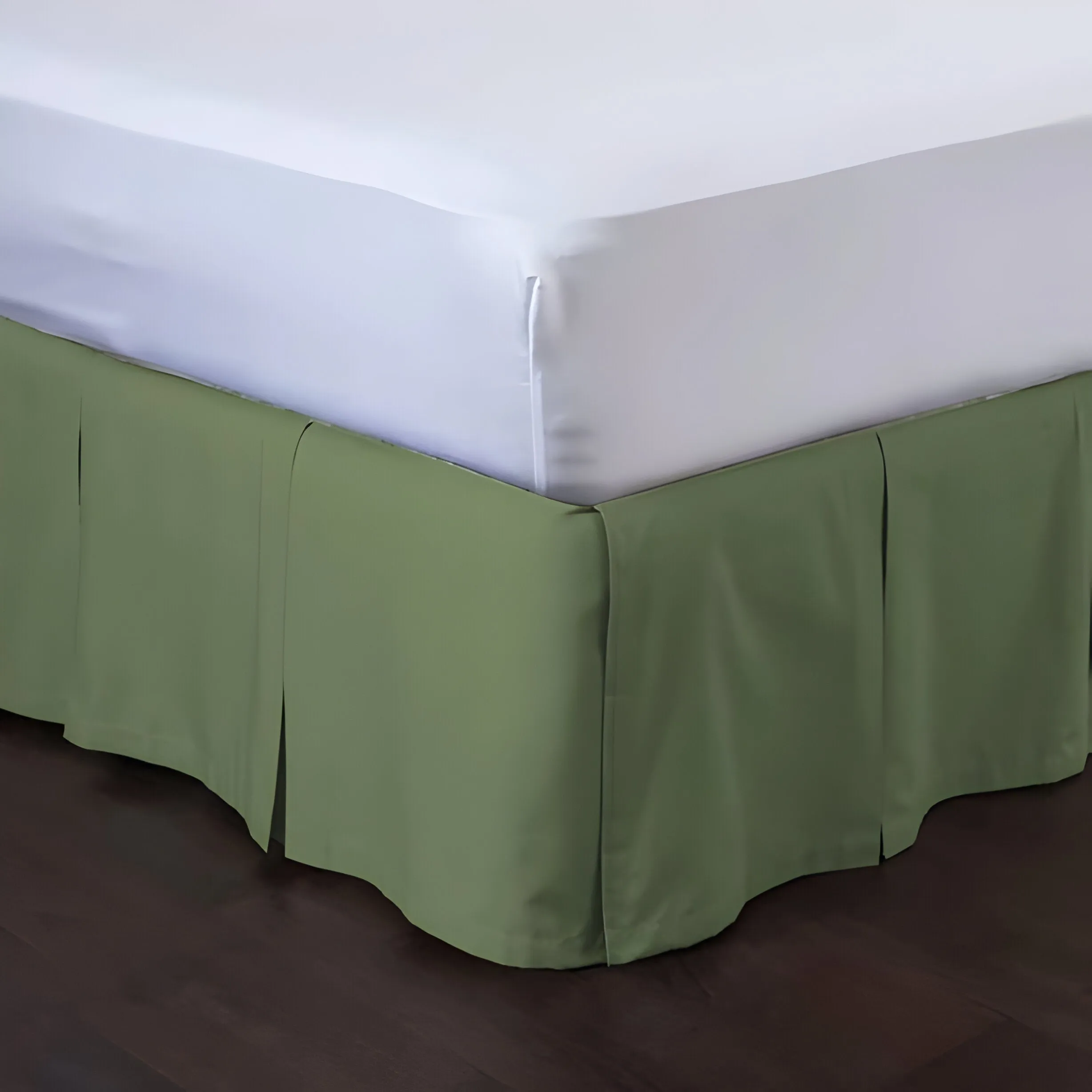 400TC Cotton Sateen Velcro Detachable Pleated Bed Skirt