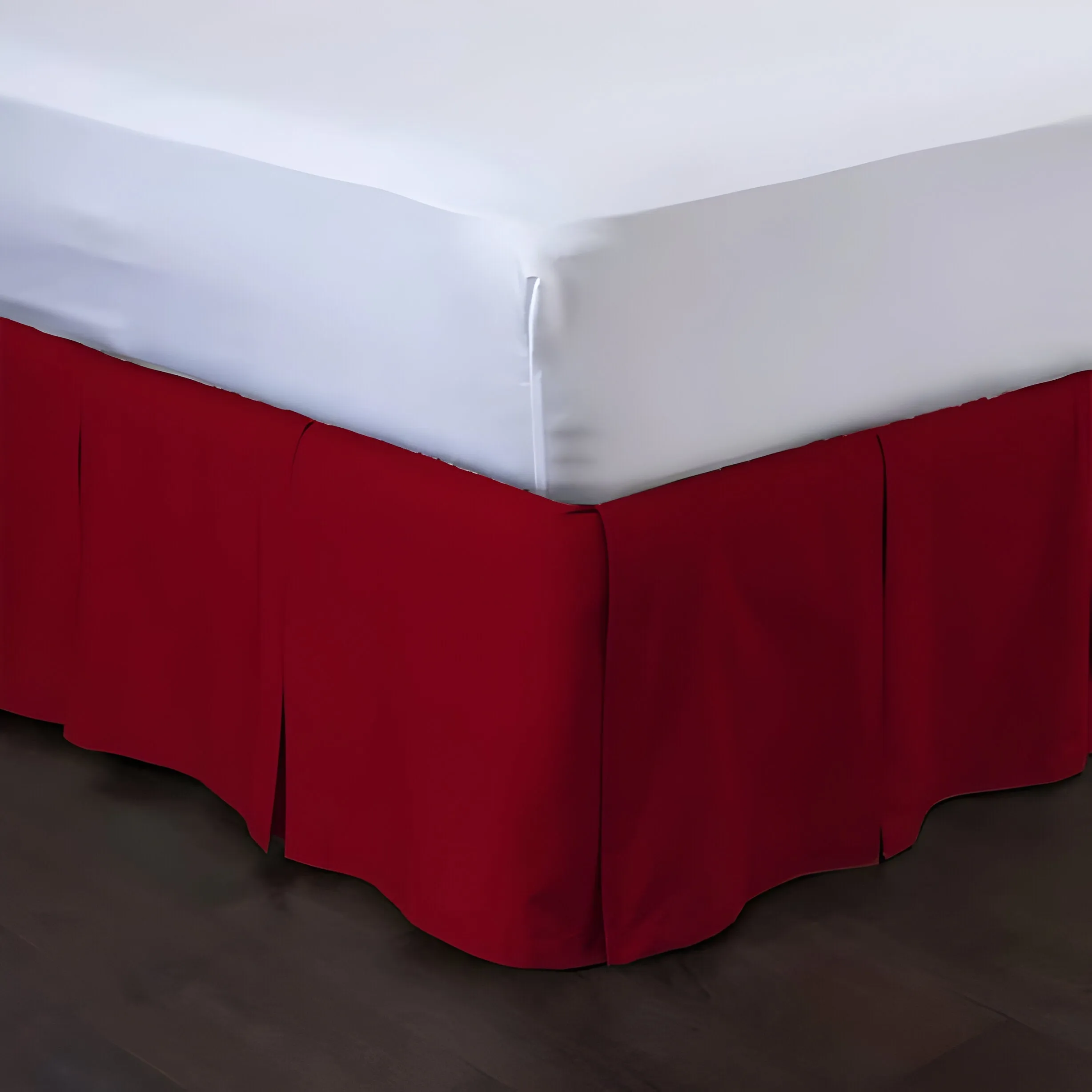 400TC Cotton Sateen Velcro Detachable Pleated Bed Skirt