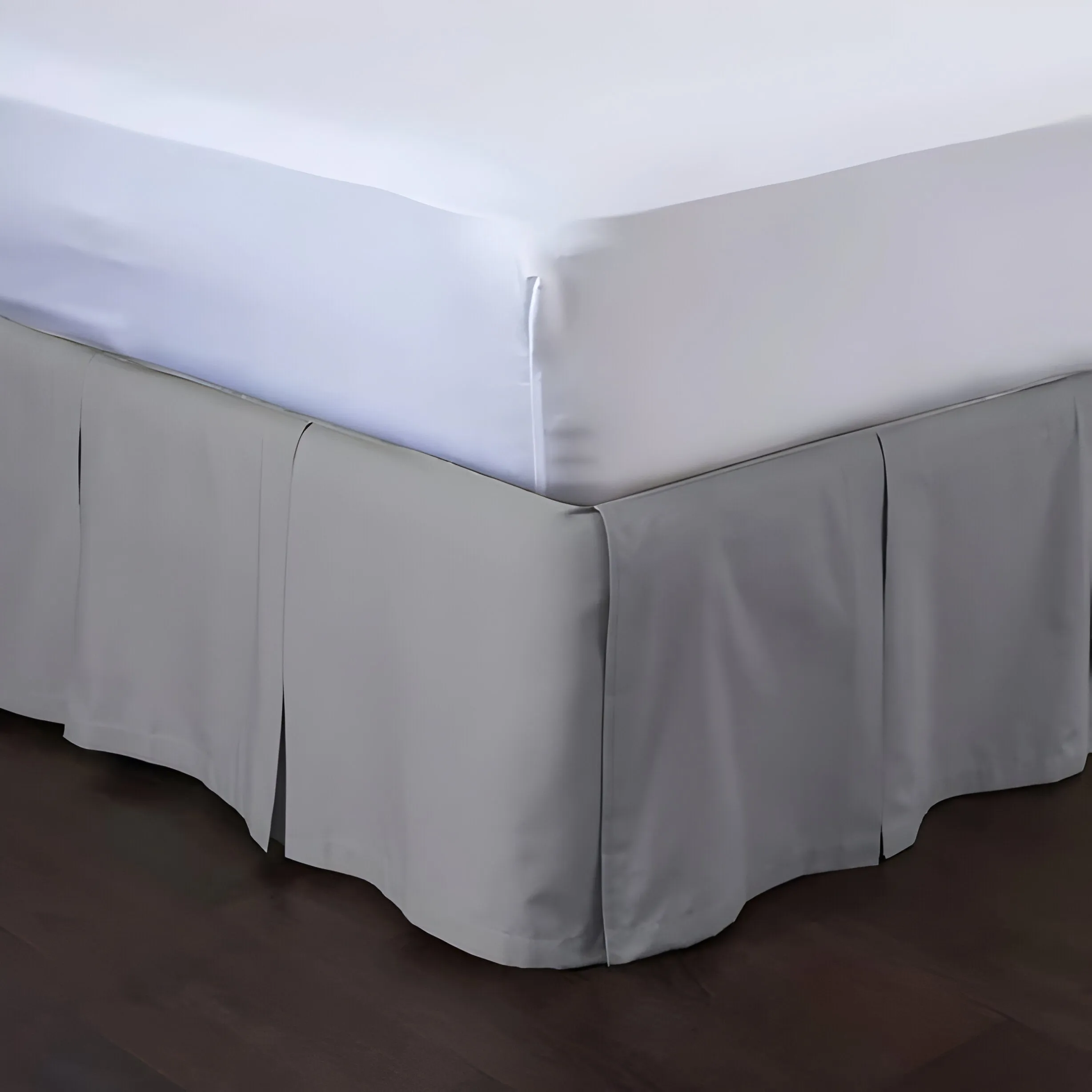 400TC Cotton Sateen Velcro Detachable Pleated Bed Skirt
