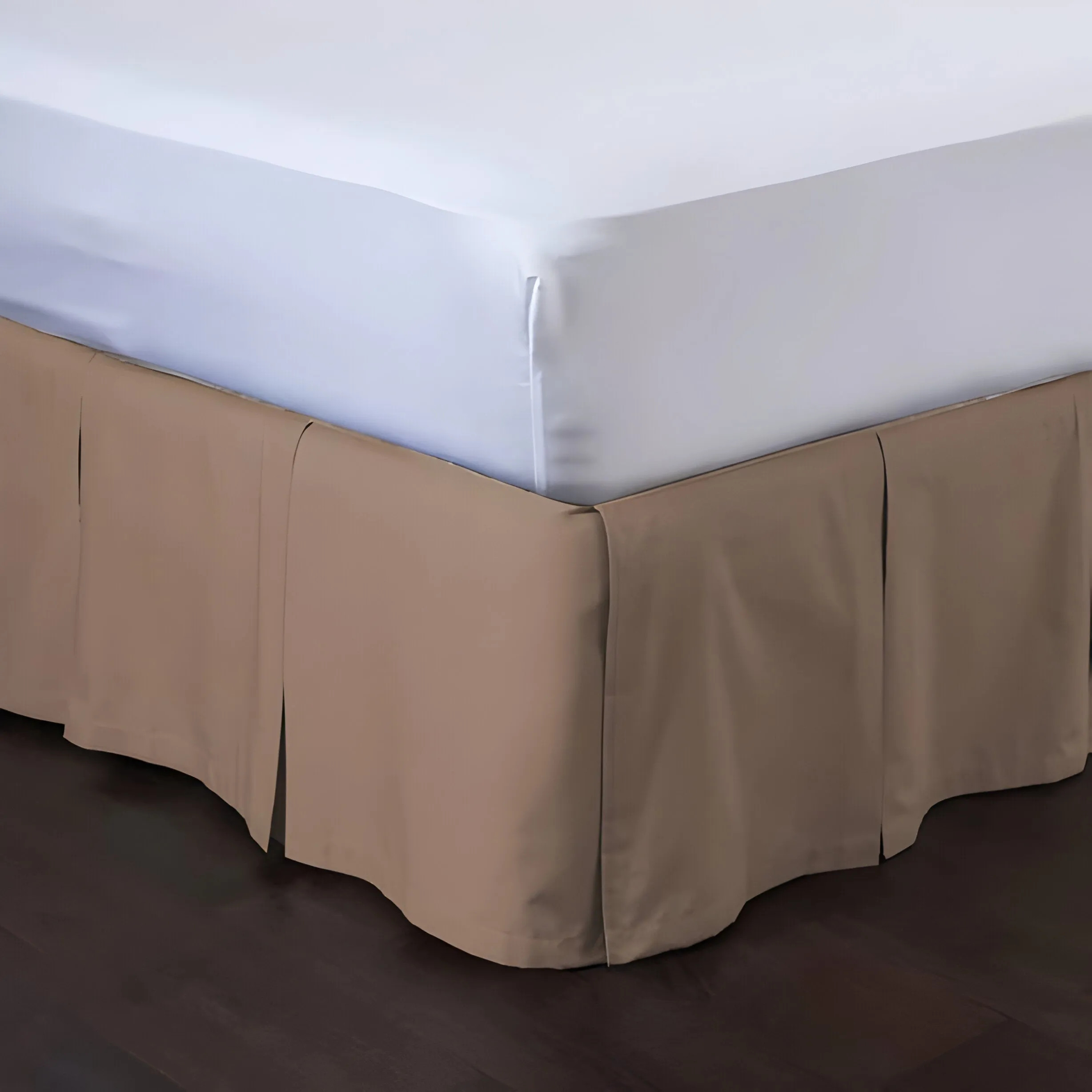 400TC Cotton Sateen Velcro Detachable Pleated Bed Skirt