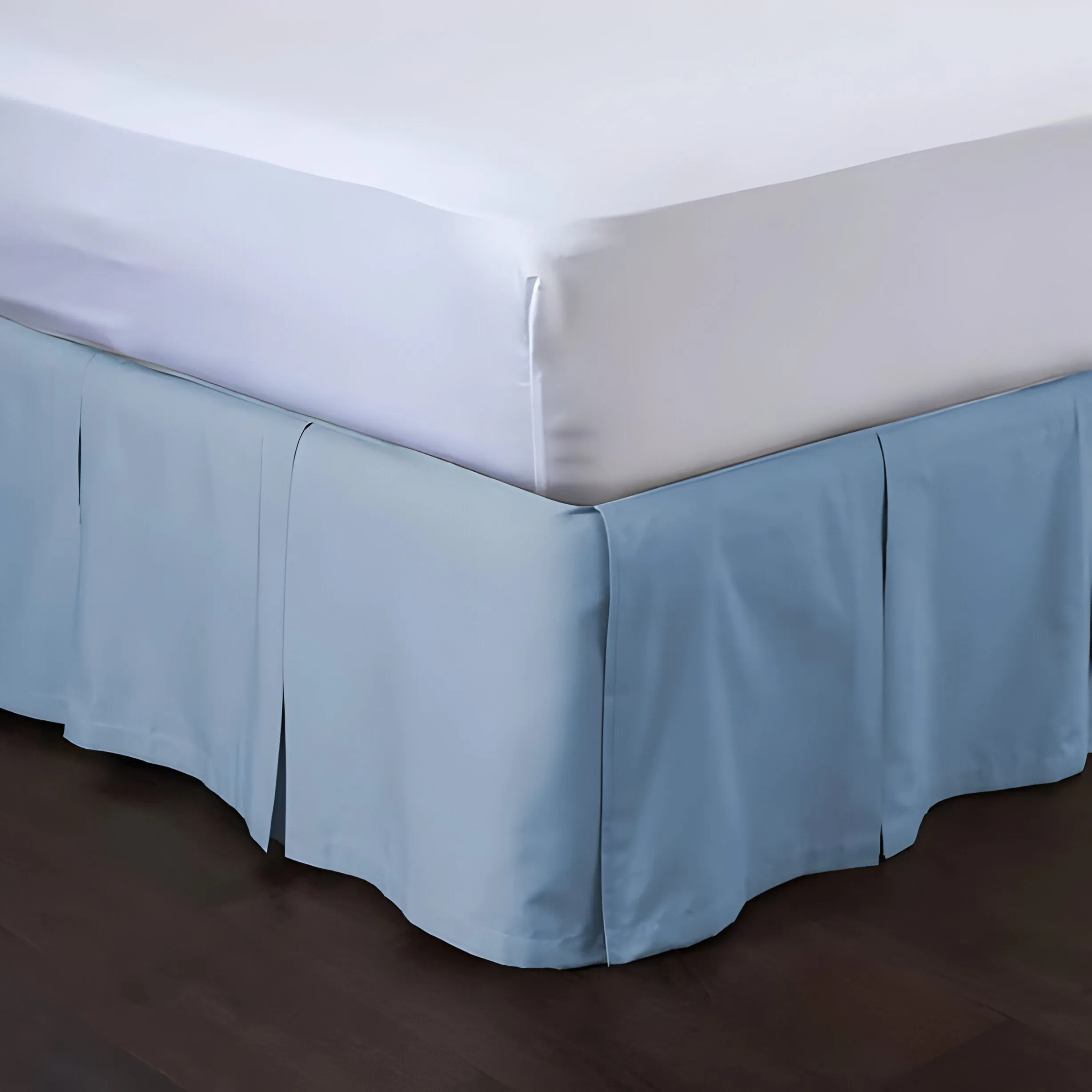 400TC Cotton Sateen Velcro Detachable Pleated Bed Skirt