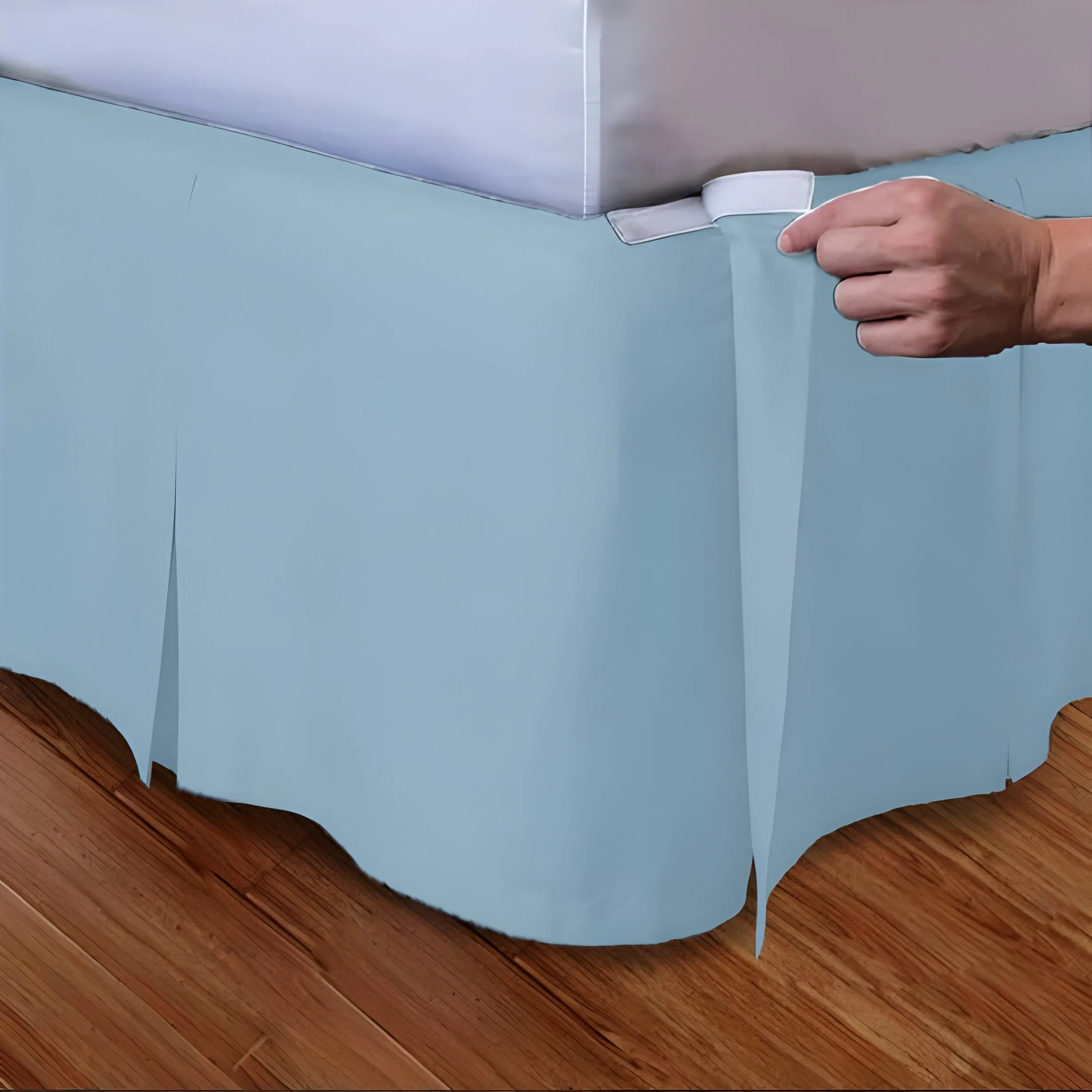 400TC Cotton Sateen Velcro Detachable Pleated Bed Skirt