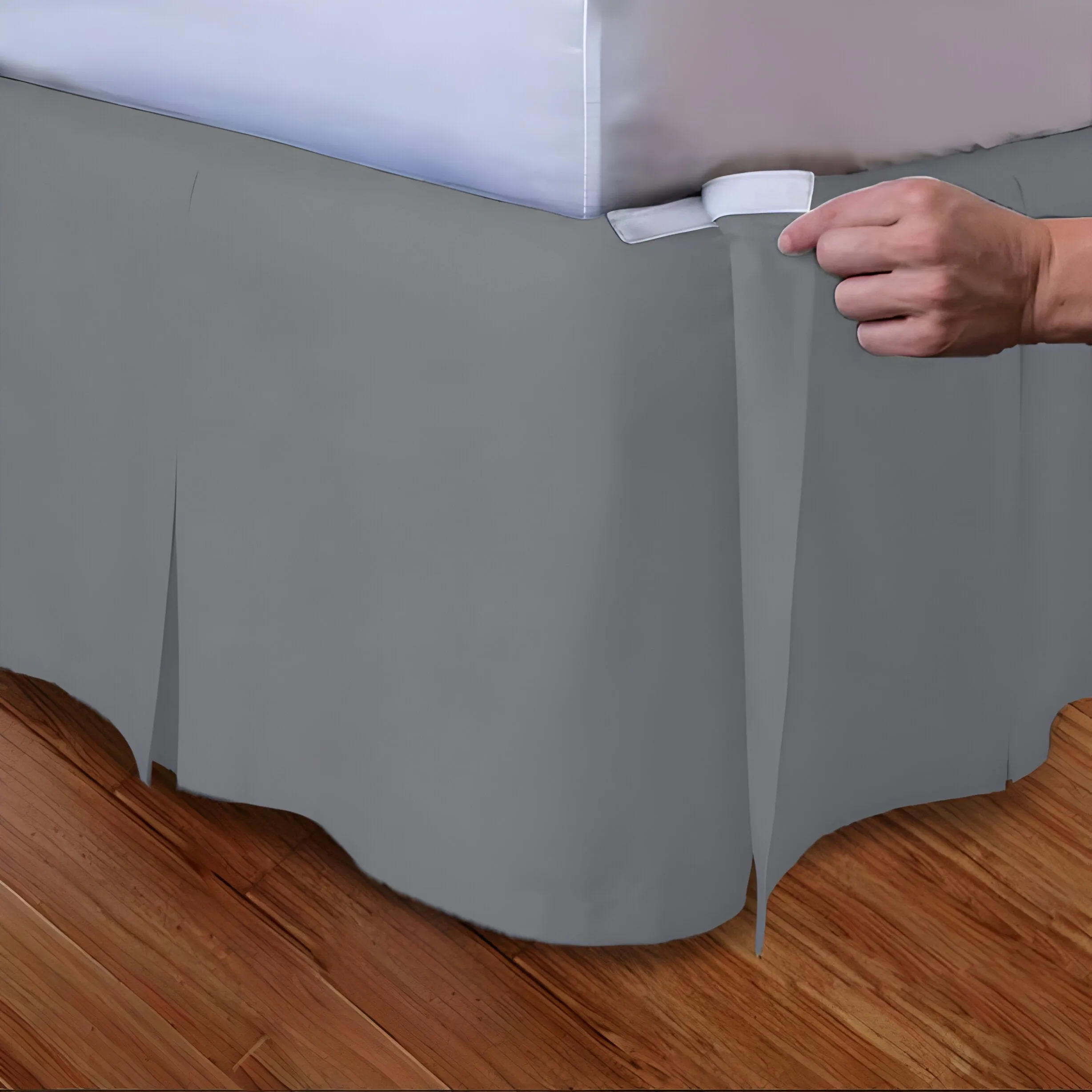 400TC Cotton Sateen Velcro Detachable Pleated Bed Skirt
