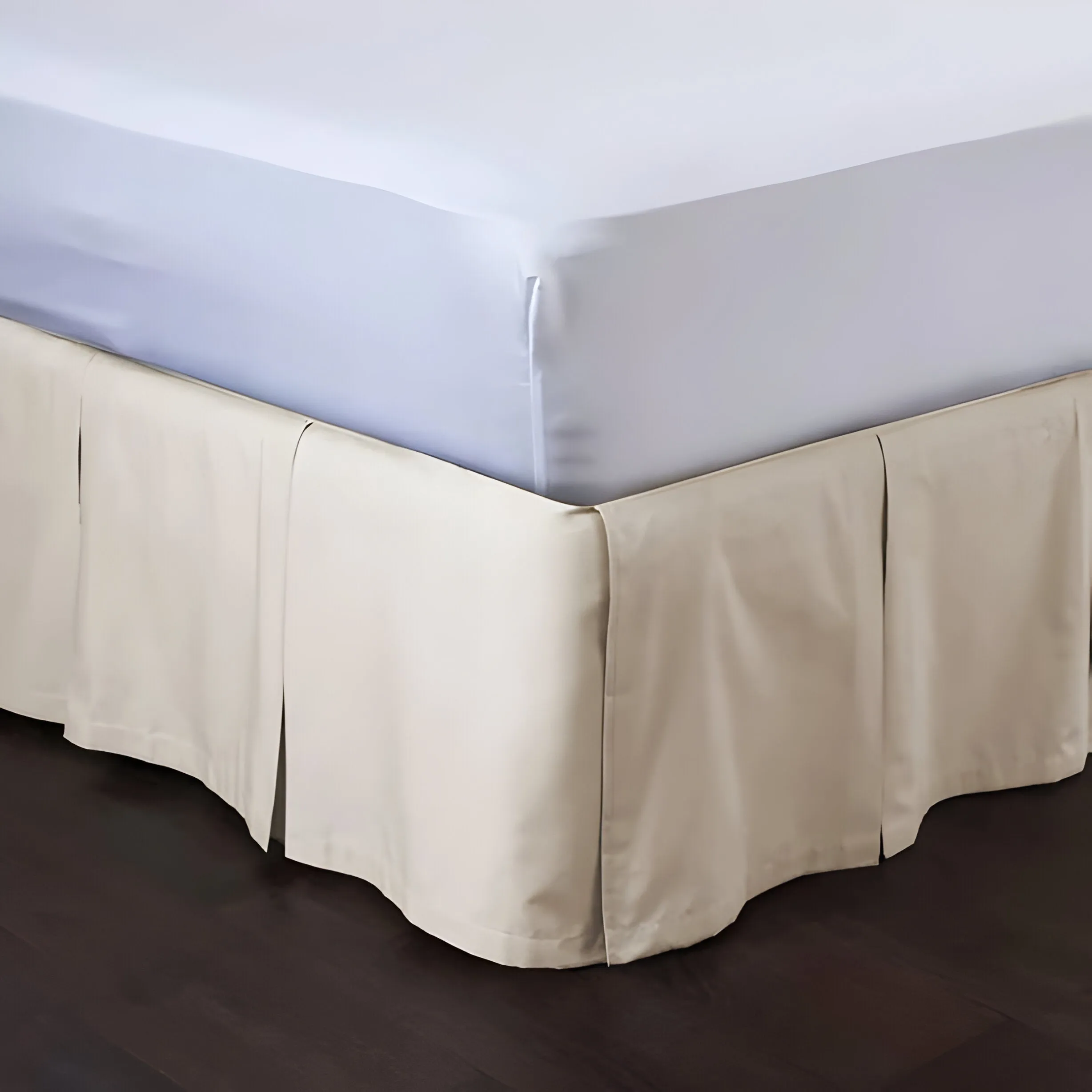 400TC Cotton Sateen Velcro Detachable Pleated Bed Skirt
