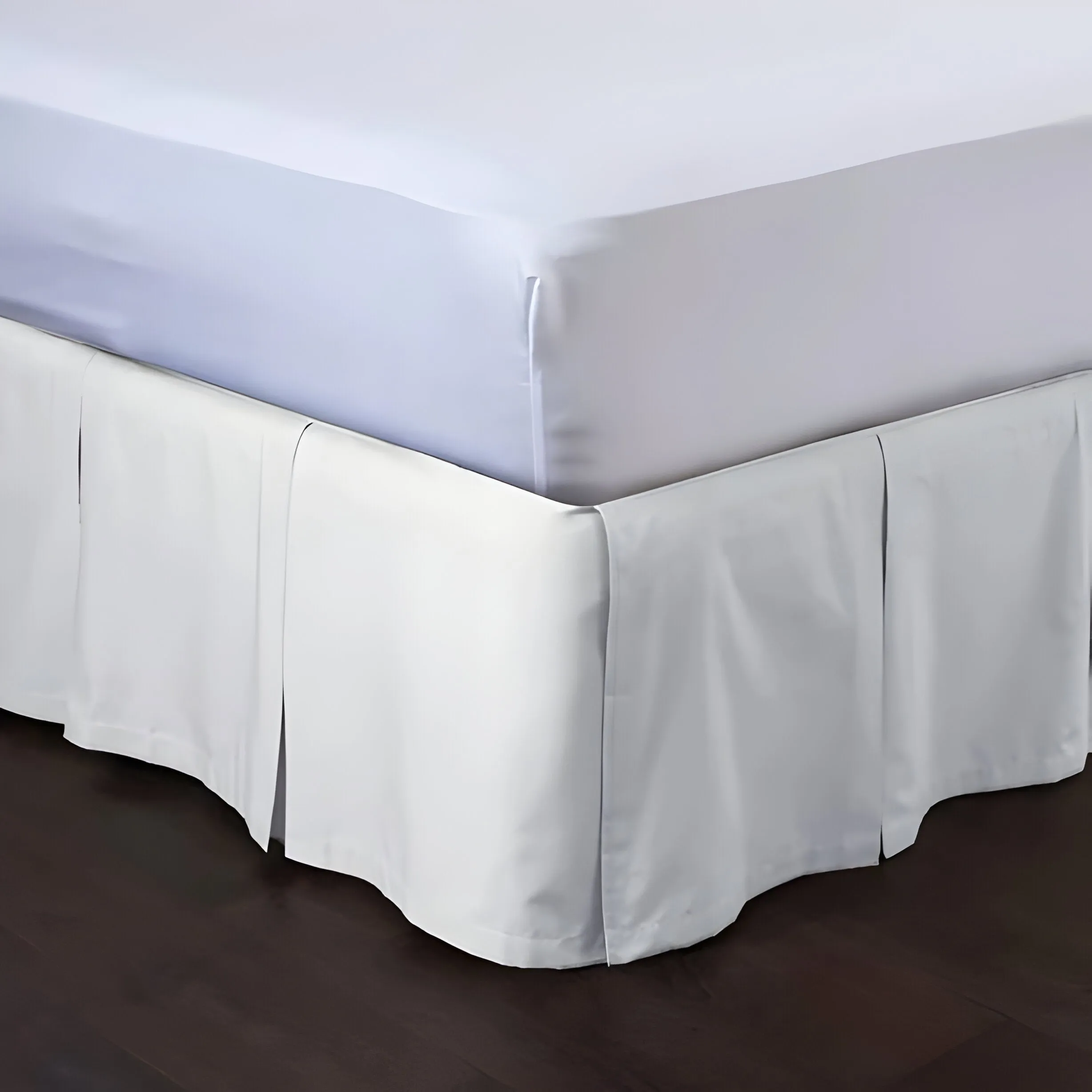 400TC Cotton Sateen Velcro Detachable Pleated Bed Skirt