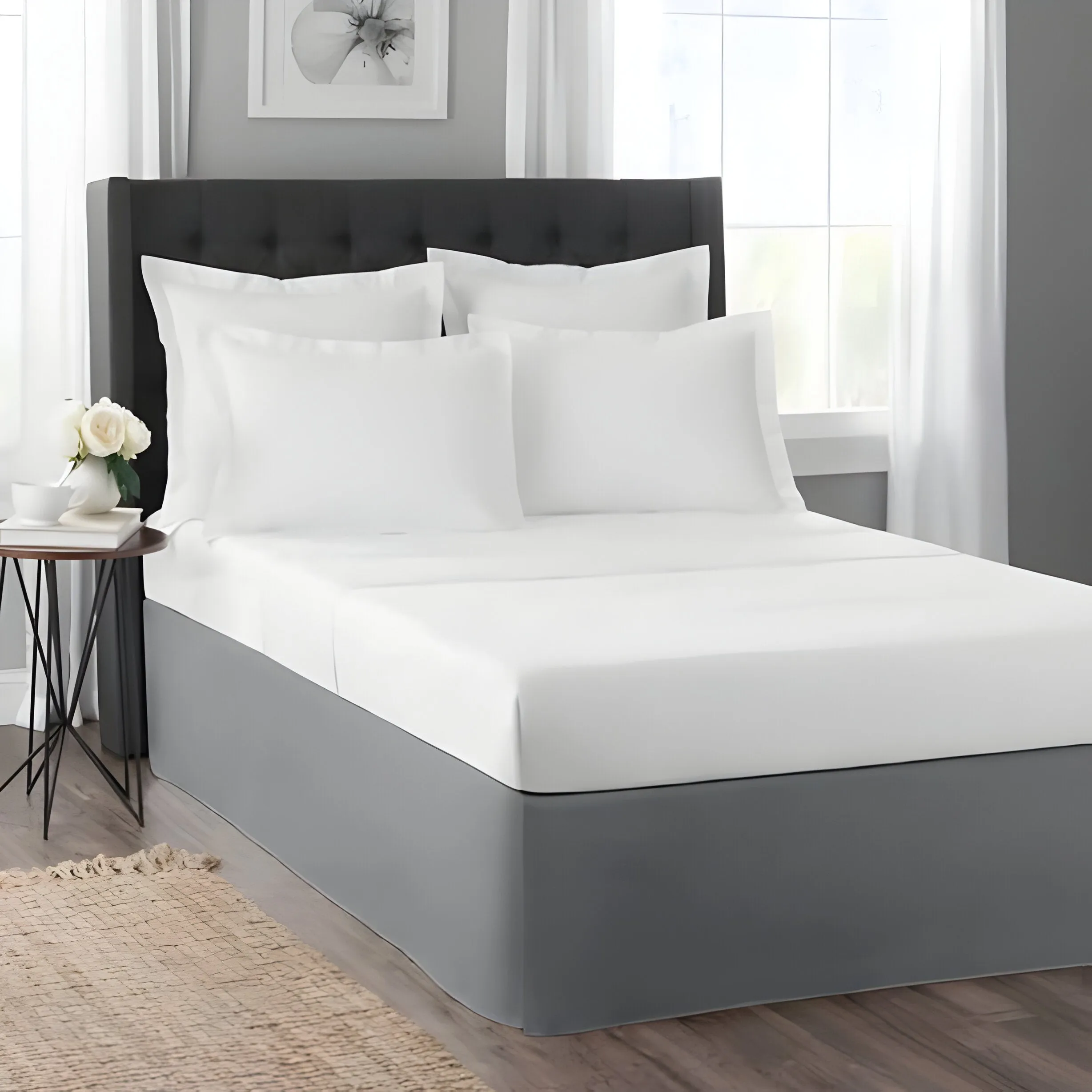 400TC Sateen Cotton Finished Look Tailored Bed Skirt