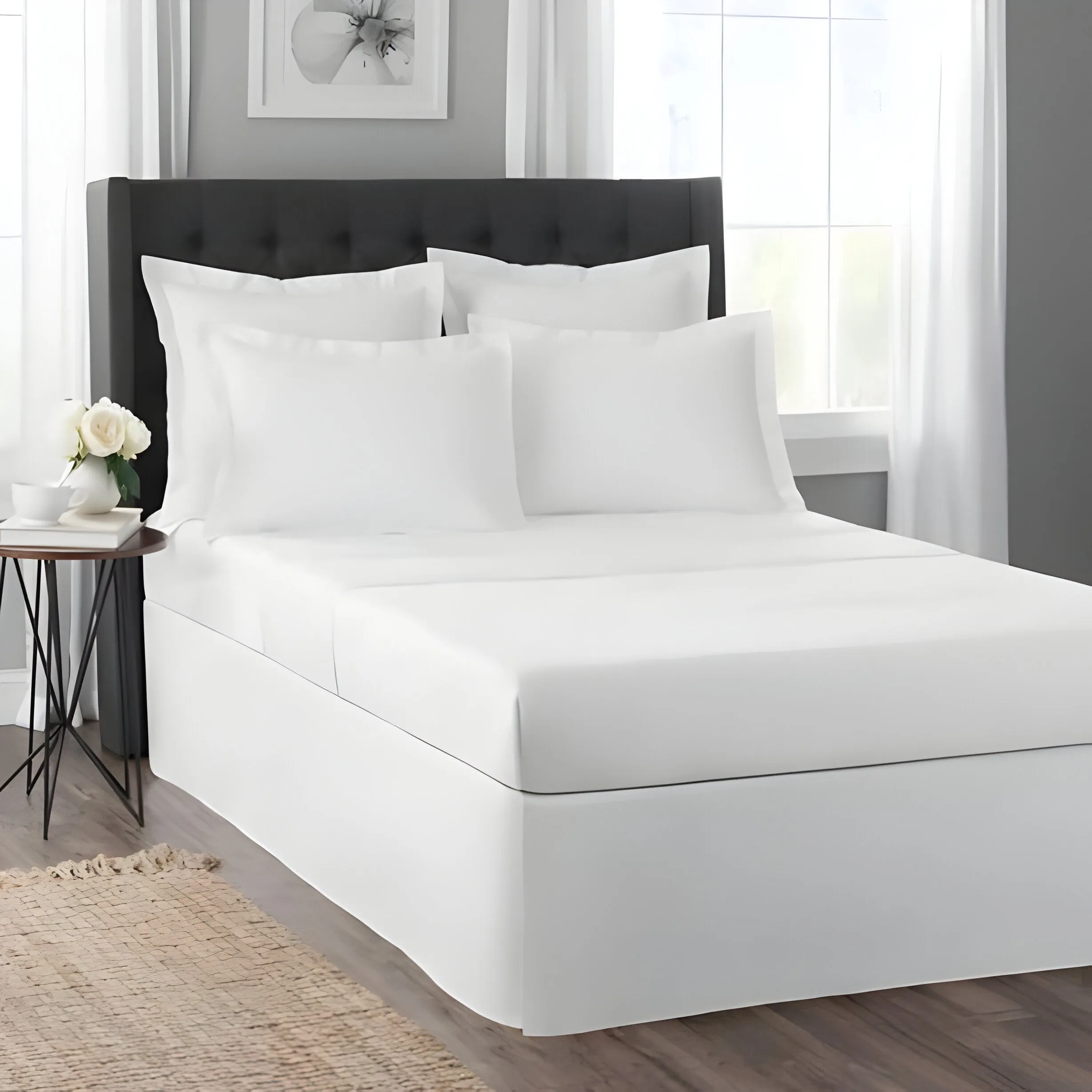 400TC Sateen Cotton Finished Look Tailored Bed Skirt