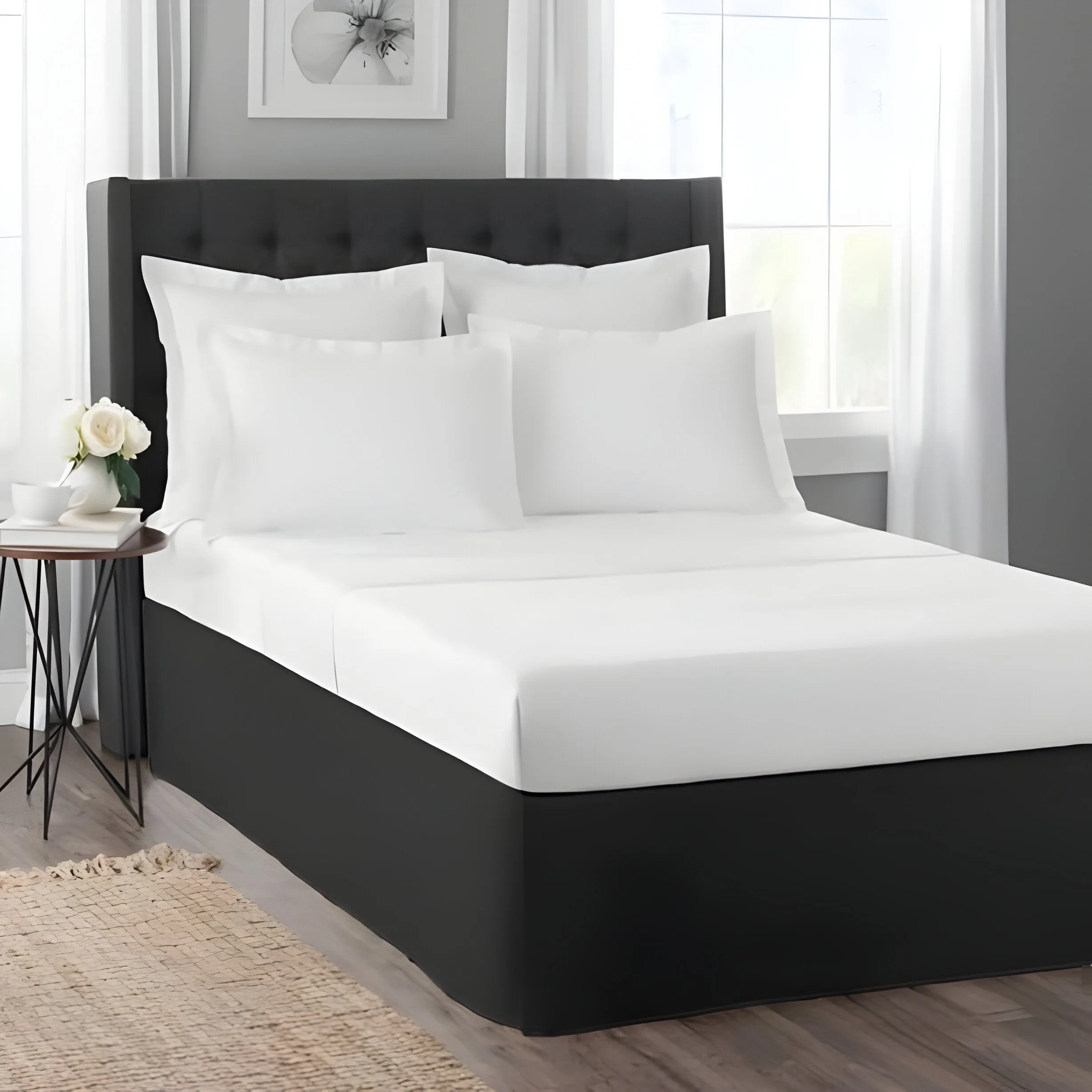 400TC Sateen Cotton Finished Look Tailored Bed Skirt