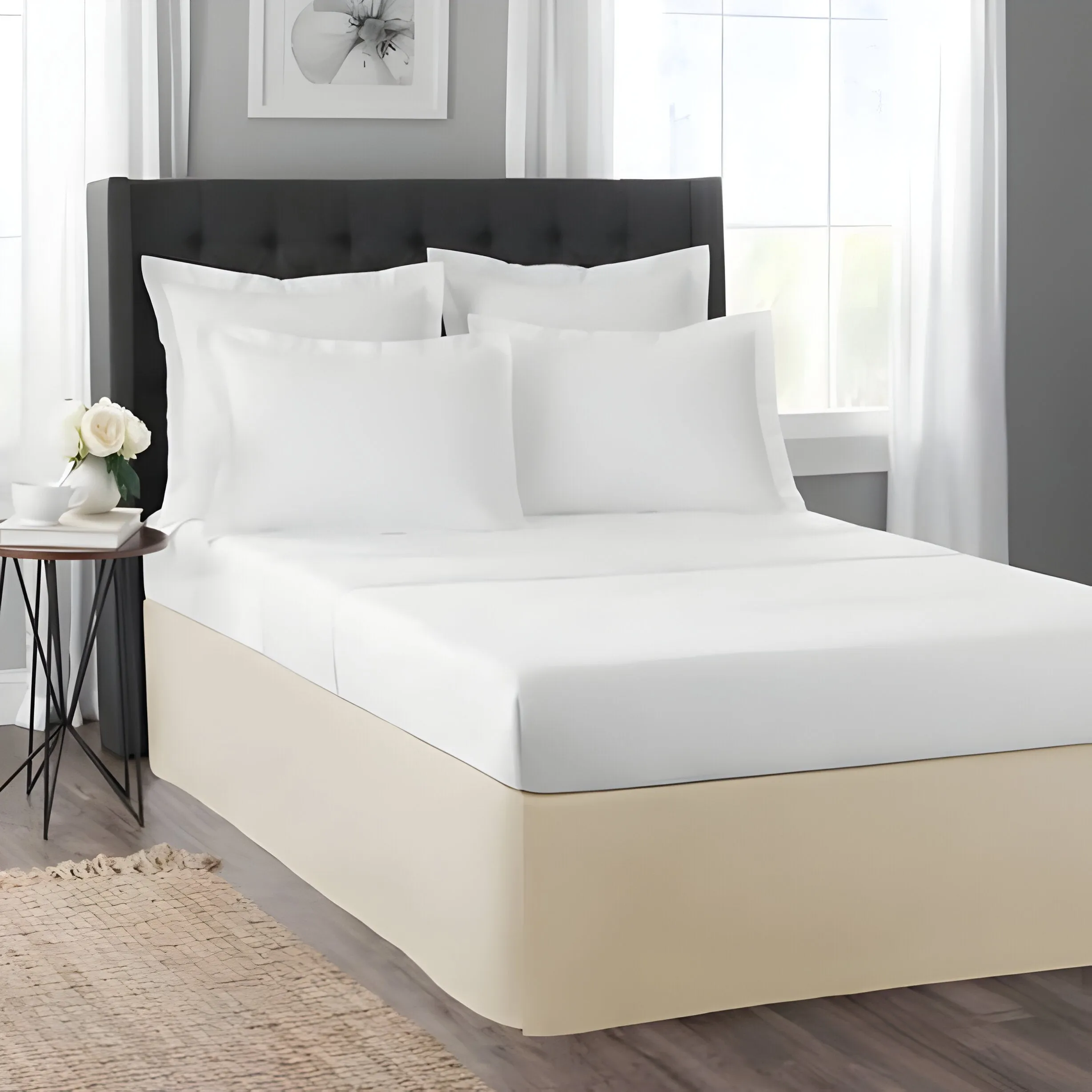 400TC Sateen Cotton Finished Look Tailored Bed Skirt