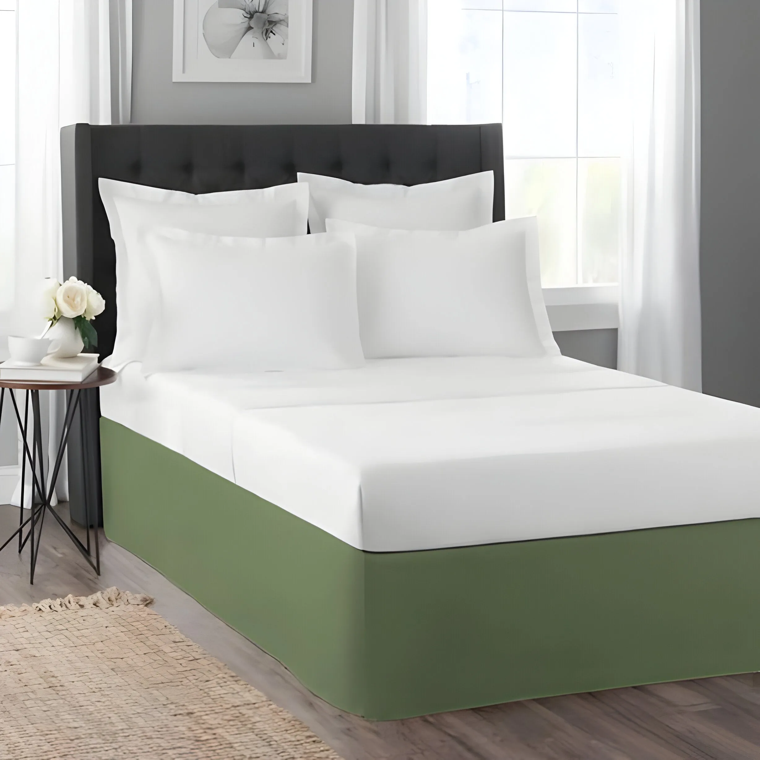 400TC Sateen Cotton Finished Look Tailored Bed Skirt