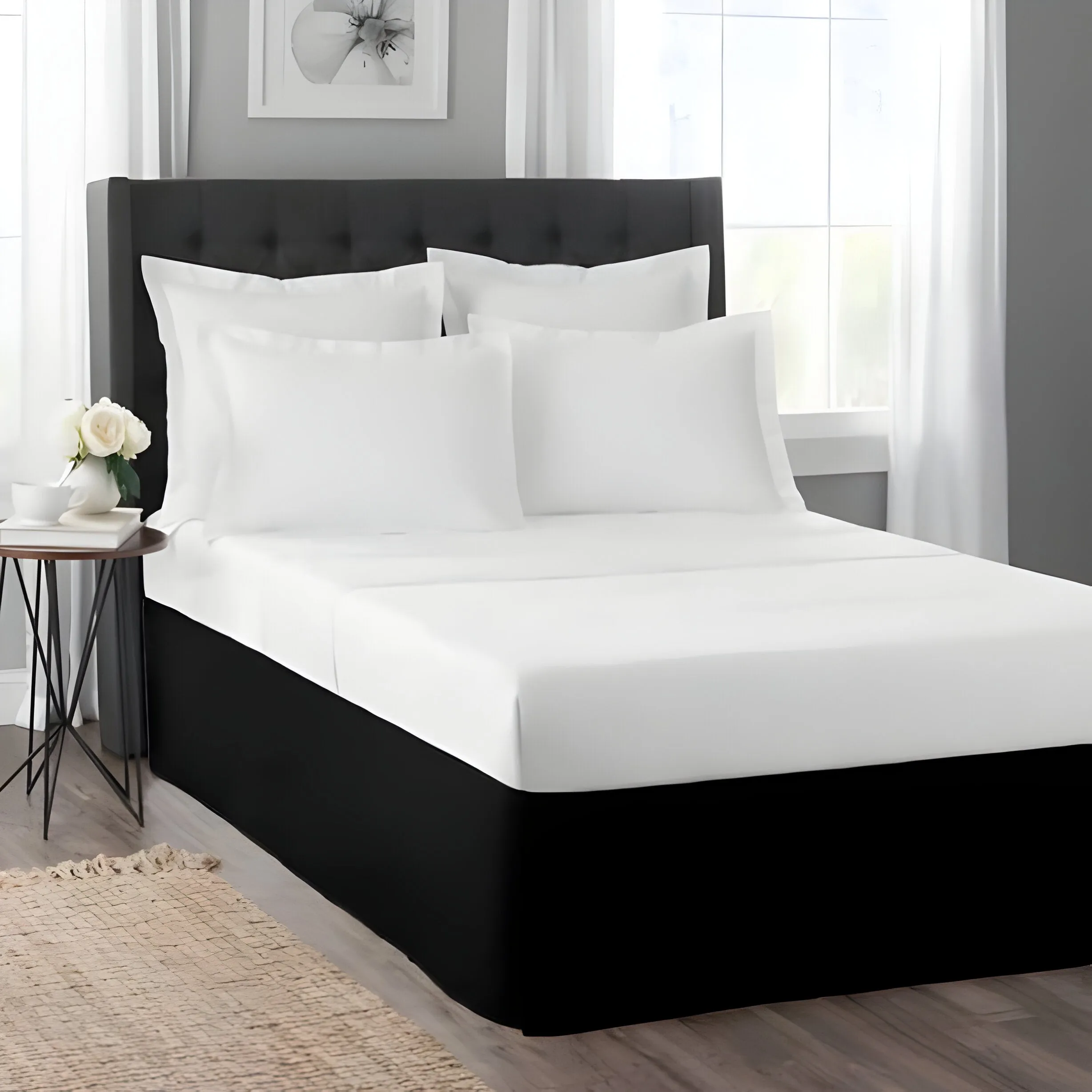 400TC Sateen Cotton Finished Look Tailored Bed Skirt
