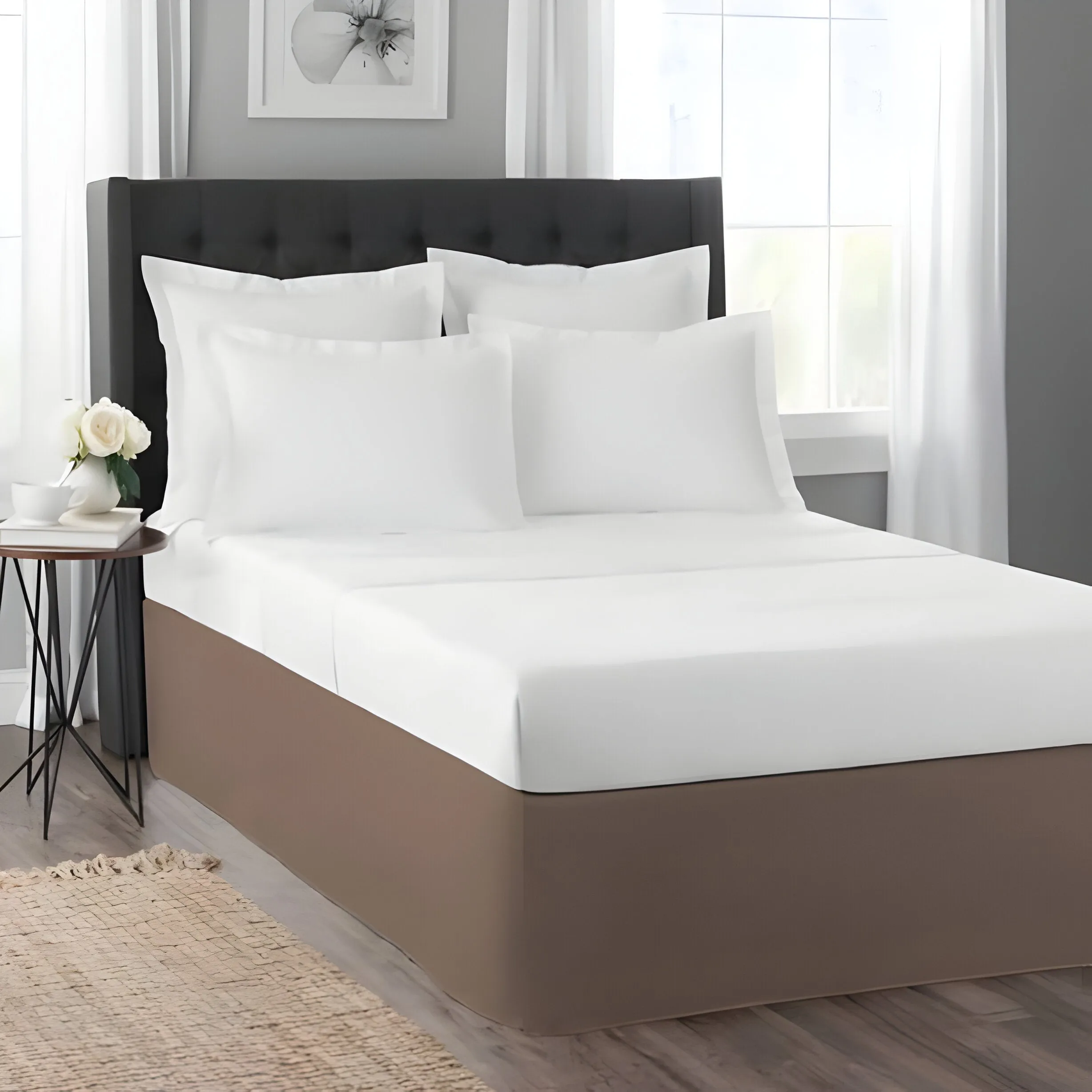400TC Sateen Cotton Finished Look Tailored Bed Skirt