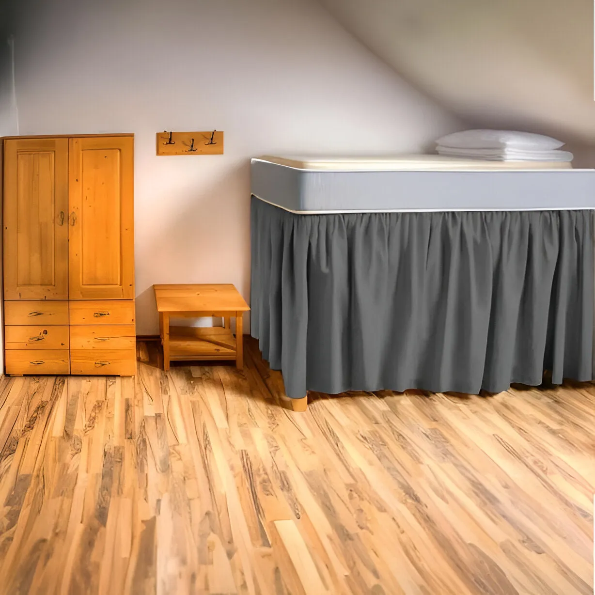 400TC Sateen Solid Cotton Gathered Dorm Bed Skirt