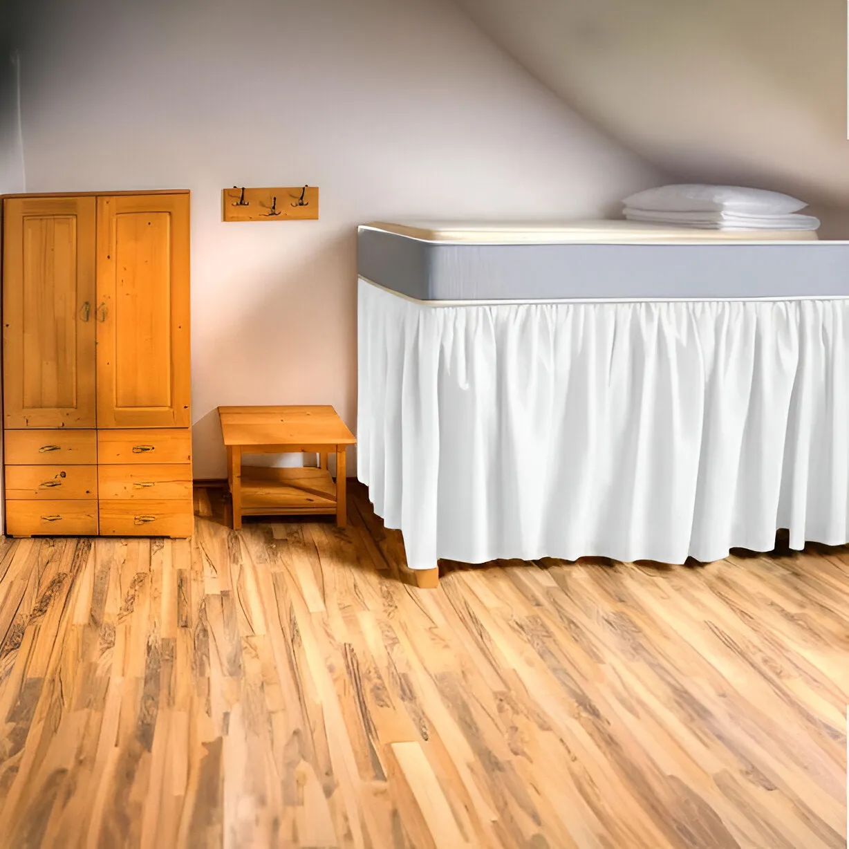 400TC Sateen Solid Cotton Gathered Dorm Bed Skirt