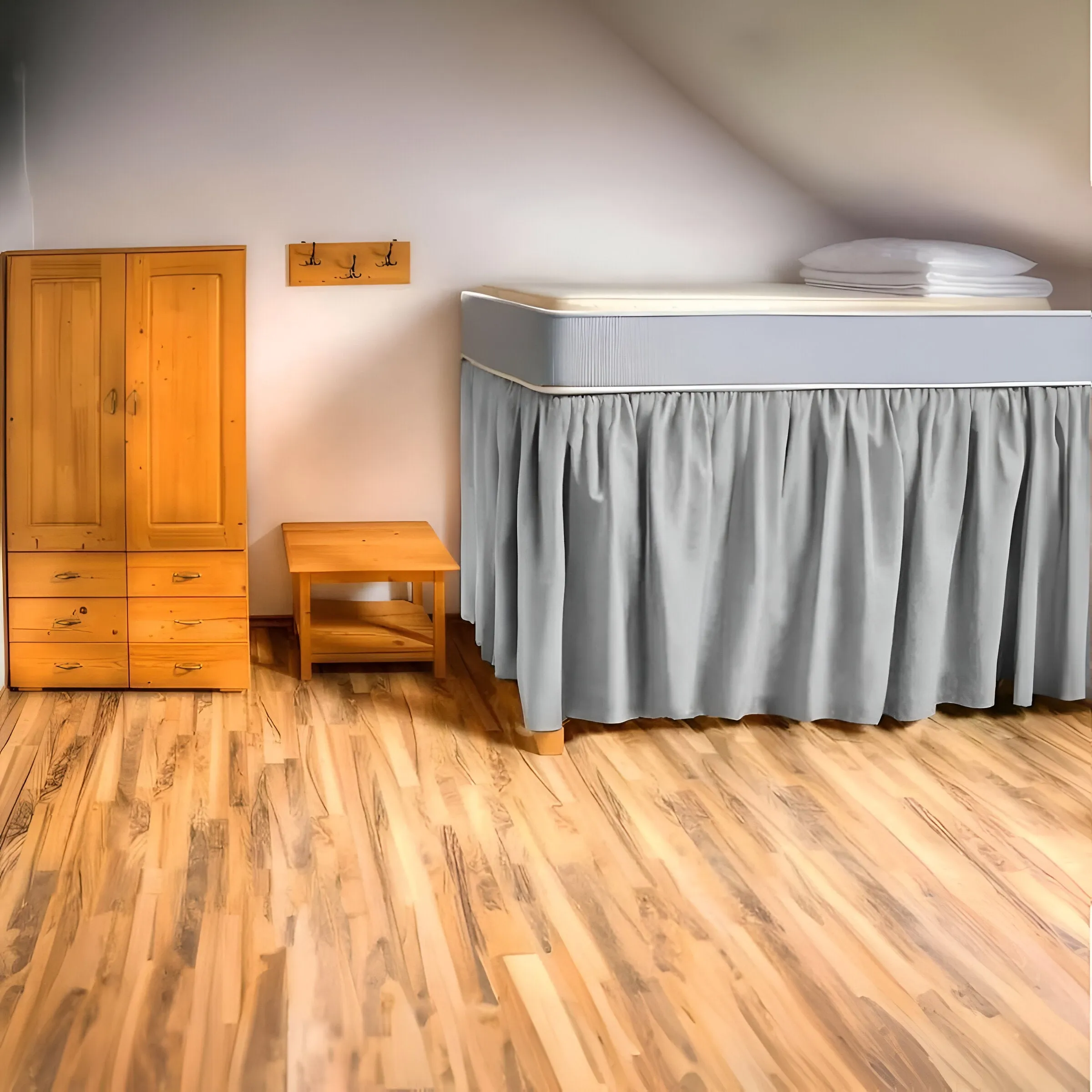 400TC Sateen Solid Cotton Gathered Dorm Bed Skirt