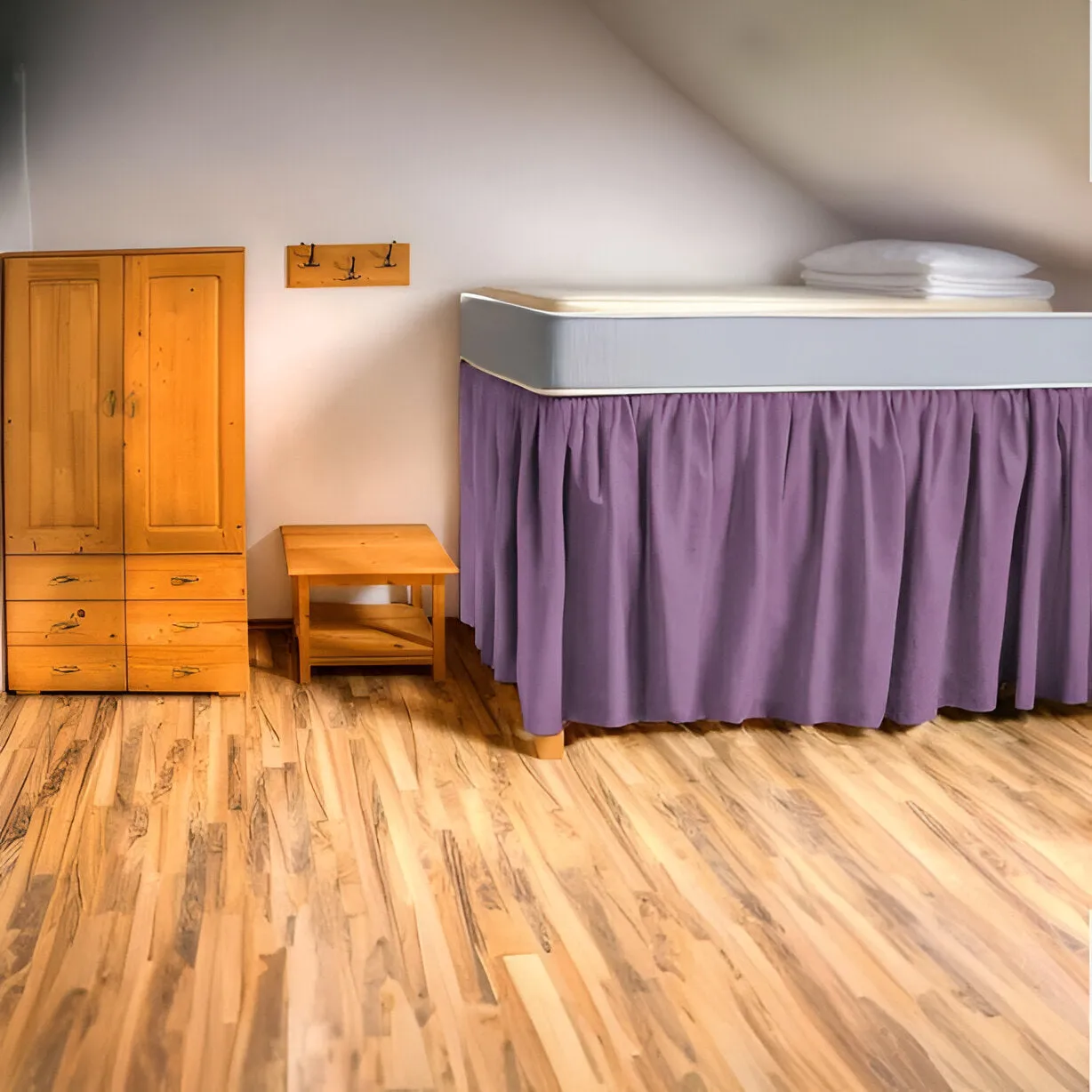 400TC Sateen Solid Cotton Gathered Dorm Bed Skirt