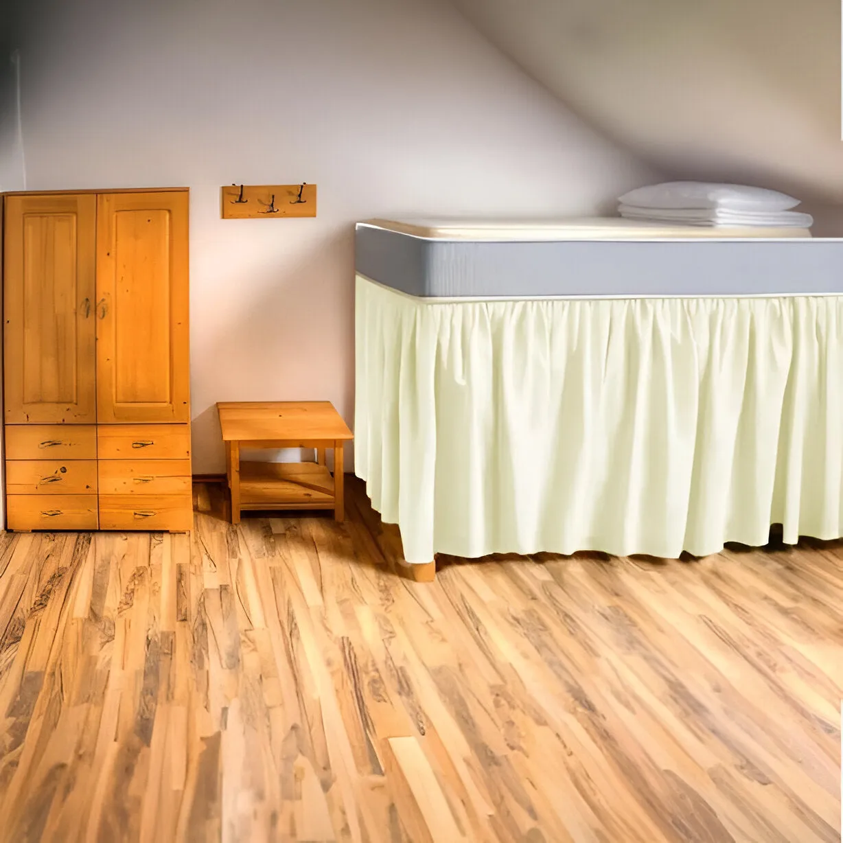 400TC Sateen Solid Cotton Gathered Dorm Bed Skirt