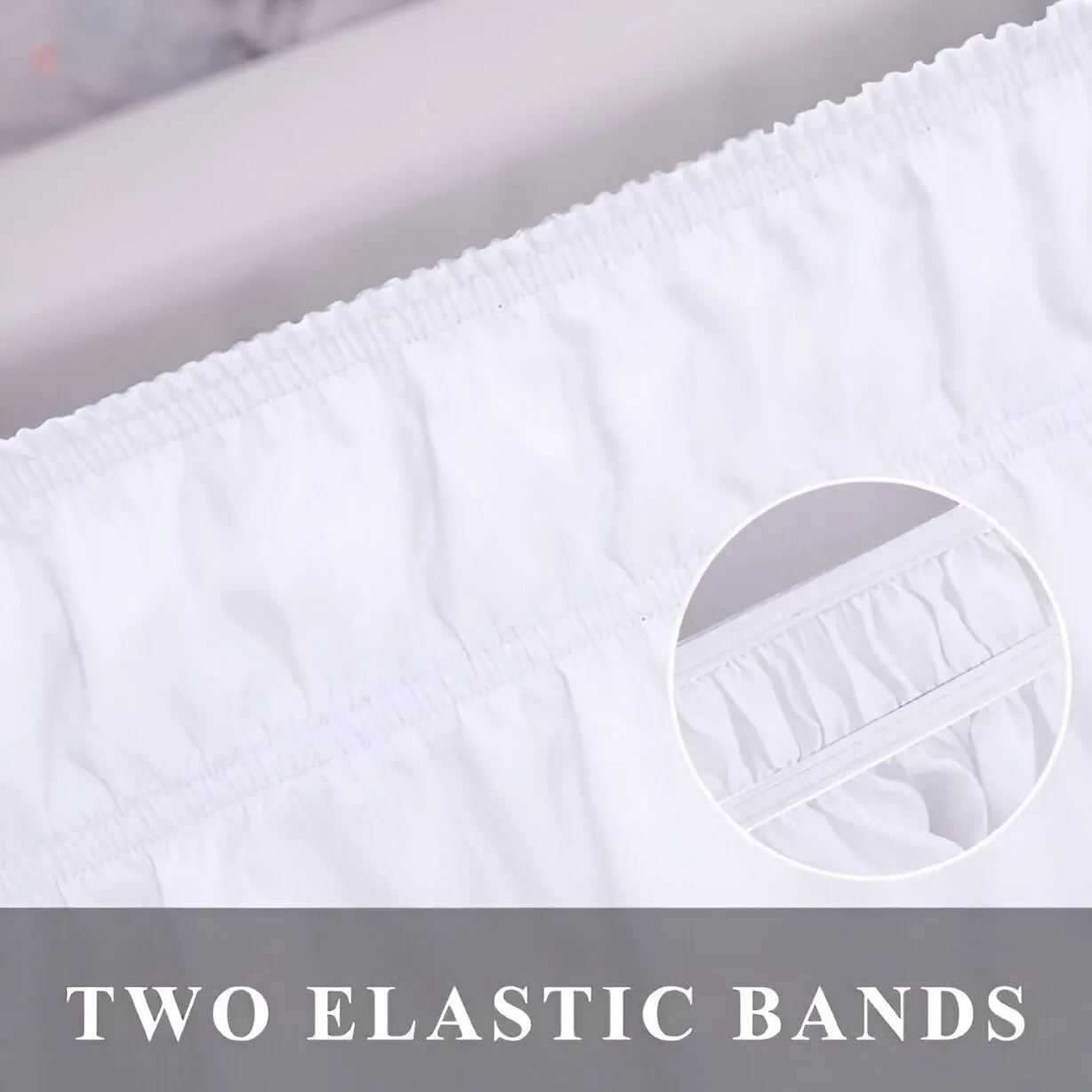 400TC Sateen Solid Cotton Single Embroidered Wrap Around Bed Skirt