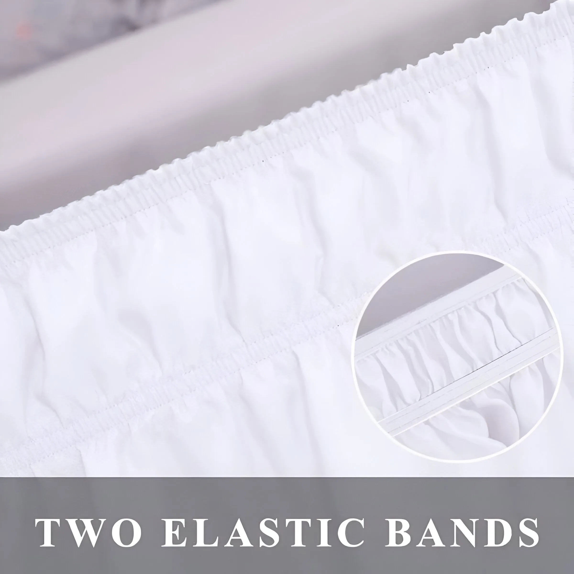 400TC Sateen Solid Cotton Single Embroidered Wrap Around Bed Skirt