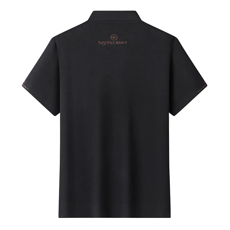 8XL 7XL 6XL 2024 New High End Comfortable Wool Sweater Men Short Sleeve Lapel Sweaters Man Business Casual Mens Christmas Jumper