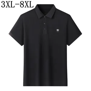 8XL 7XL 6XL 2024 New High End Comfortable Wool Sweater Men Short Sleeve Lapel Sweaters Man Business Casual Mens Christmas Jumper