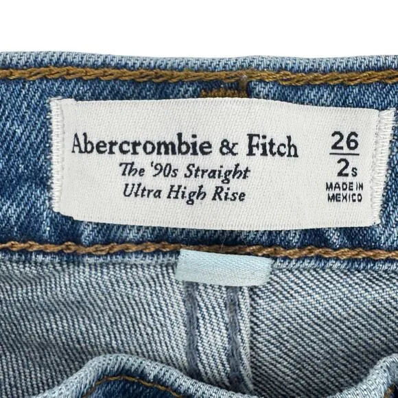 Abercrombie &amp; Fitch the 90’s Ultra High Rise Jean Curve Love Size 26 NEW