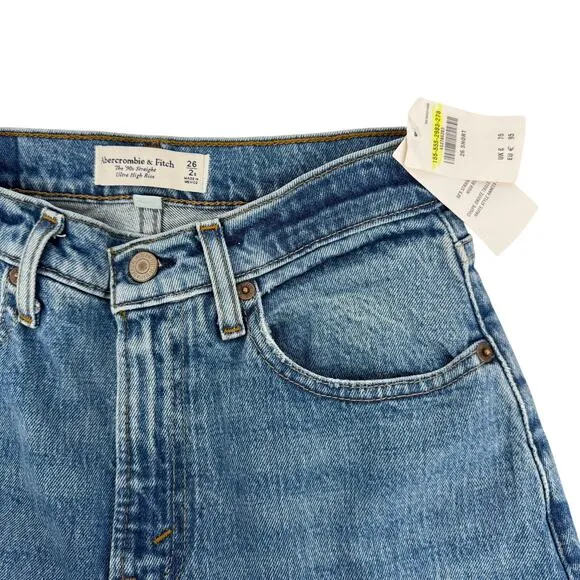 Abercrombie &amp; Fitch the 90’s Ultra High Rise Jean Curve Love Size 26 NEW