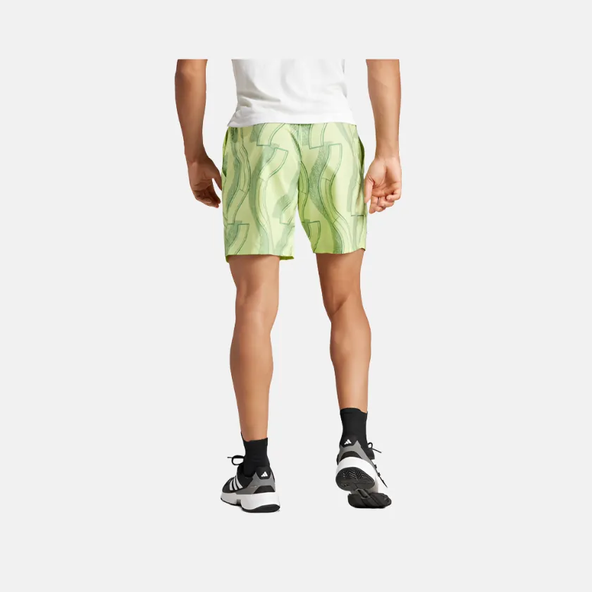 Adidas Club Graphic Men's Tennis Shorts -Pulse Lime/Preloved Green