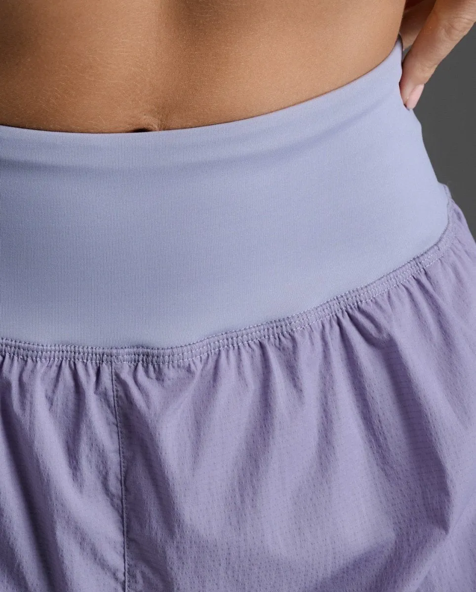 Aero Hi-Rise 2-in-1 3 Inch Shorts Laufshort Damen - digital lilac/white reflective