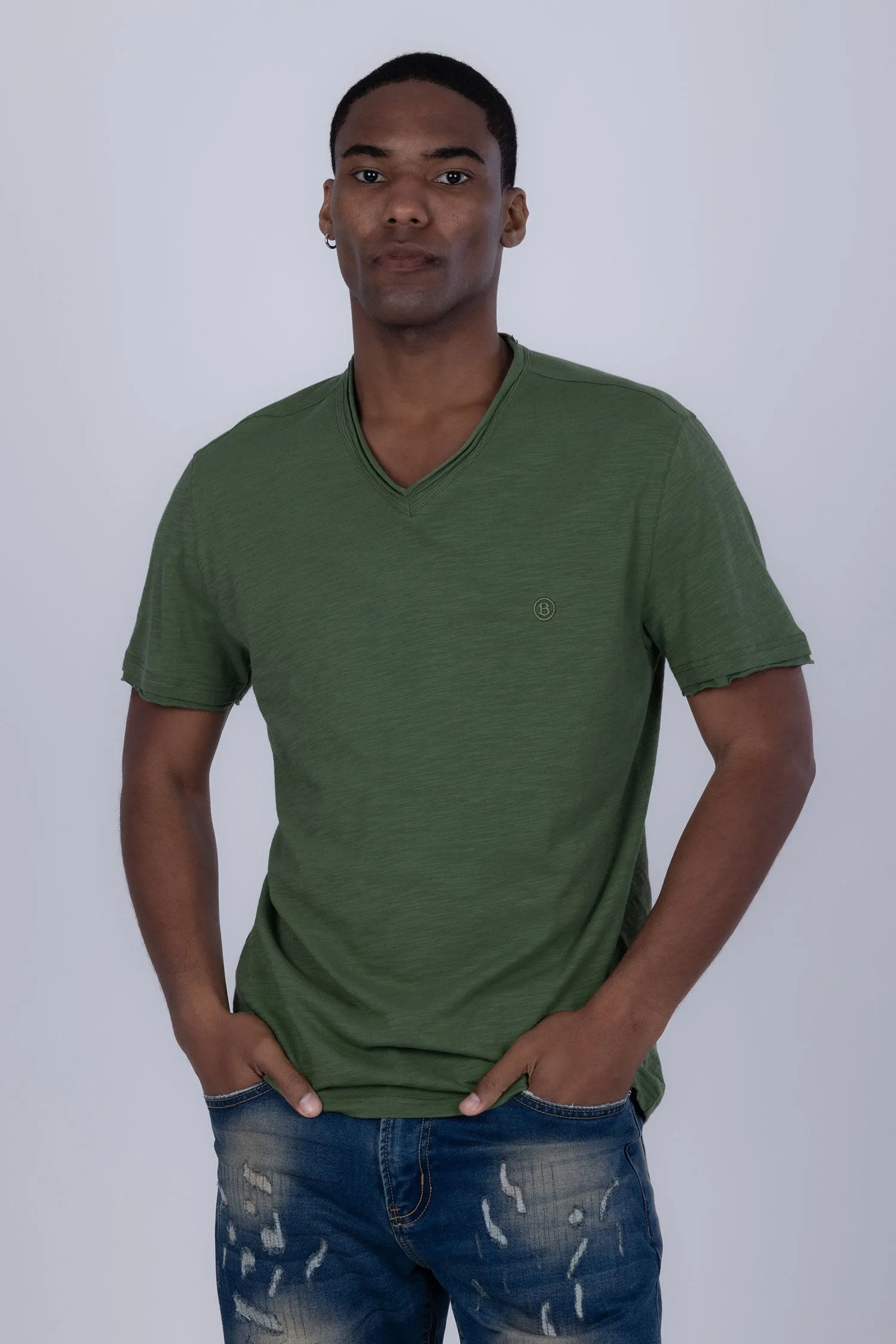 Agra V-Neck Solid T-Shirts