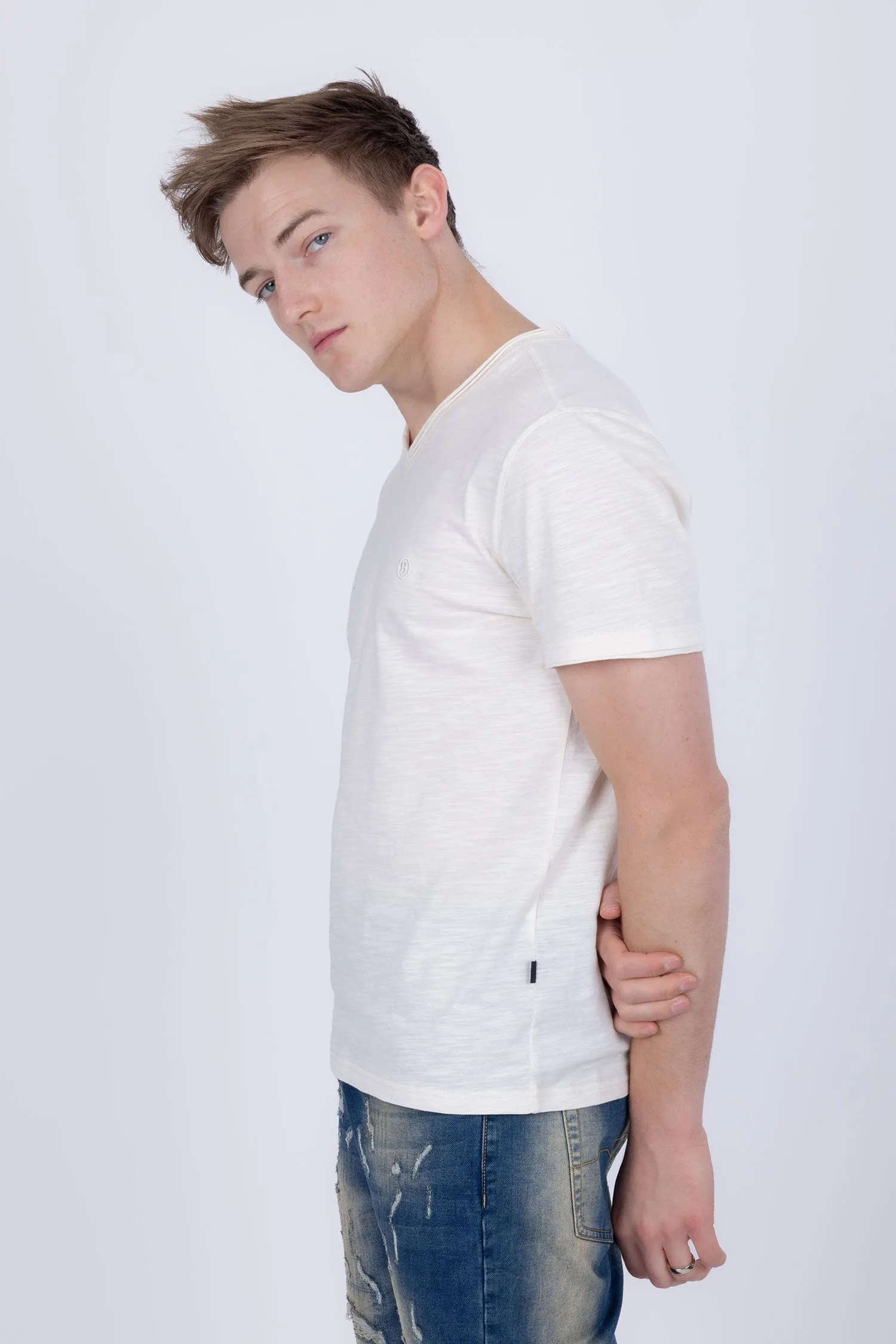 Agra V-Neck Solid T-Shirts