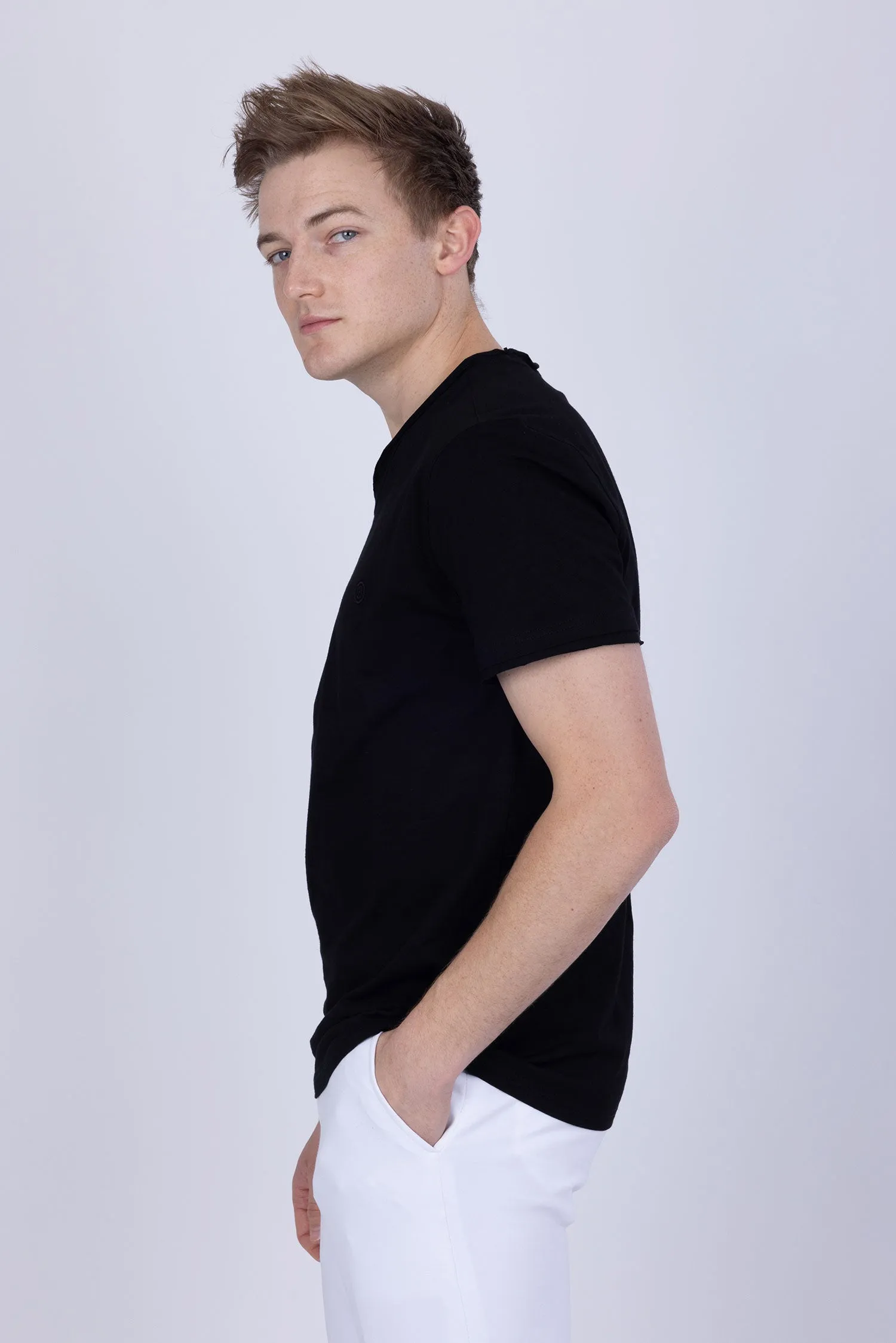 Agra V-Neck Solid T-Shirts