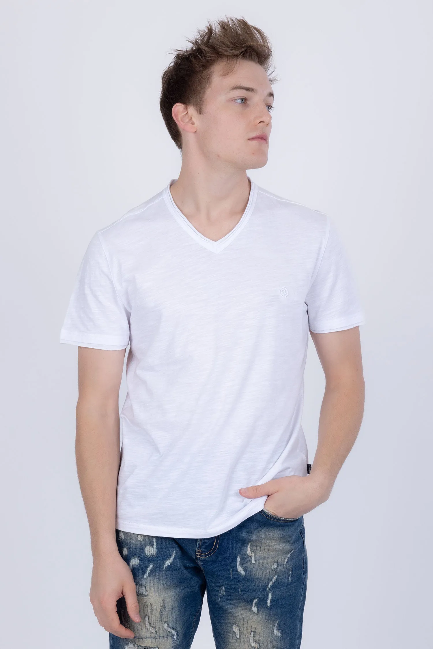 Agra V-Neck Solid T-Shirts