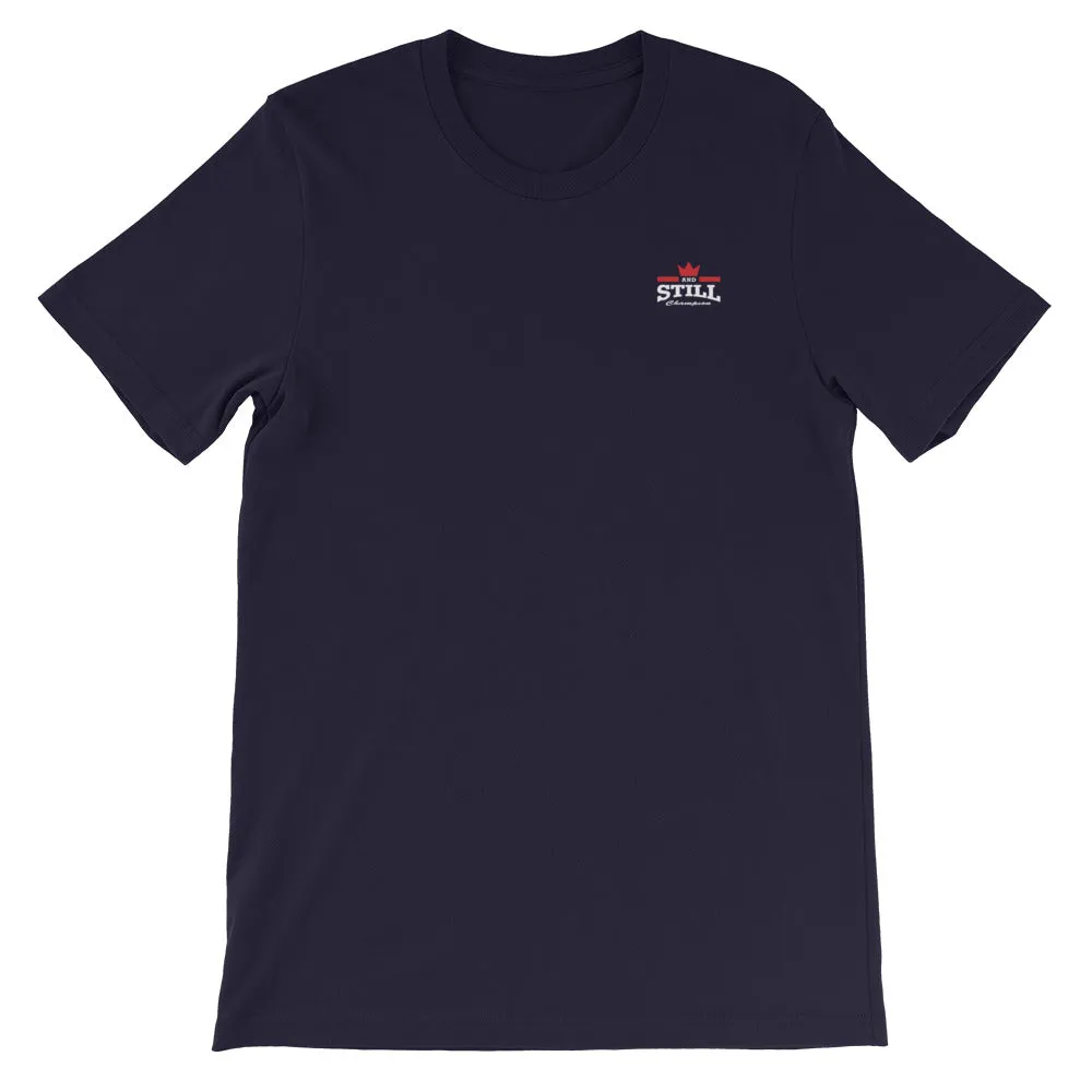 And Still Champion crest logo white lettering men's T-shirt