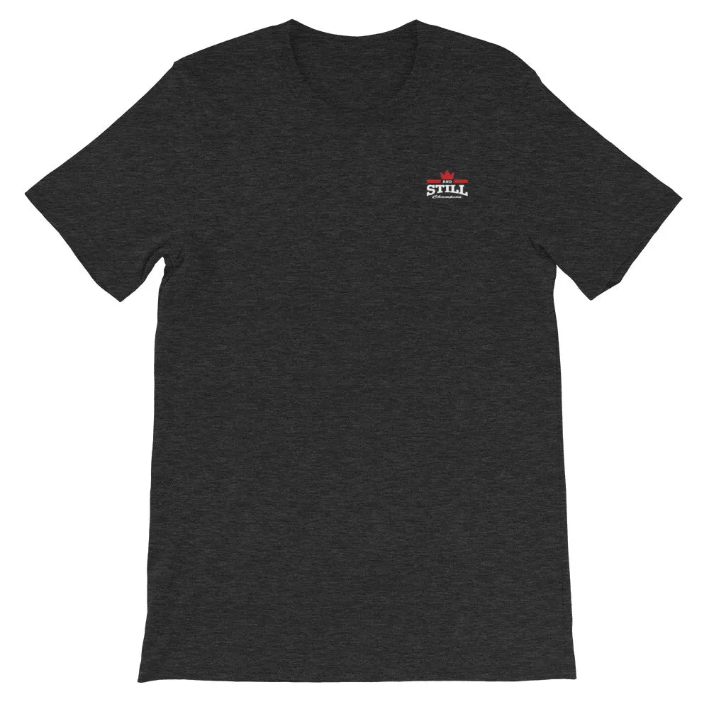 And Still Champion crest logo white lettering men's T-shirt