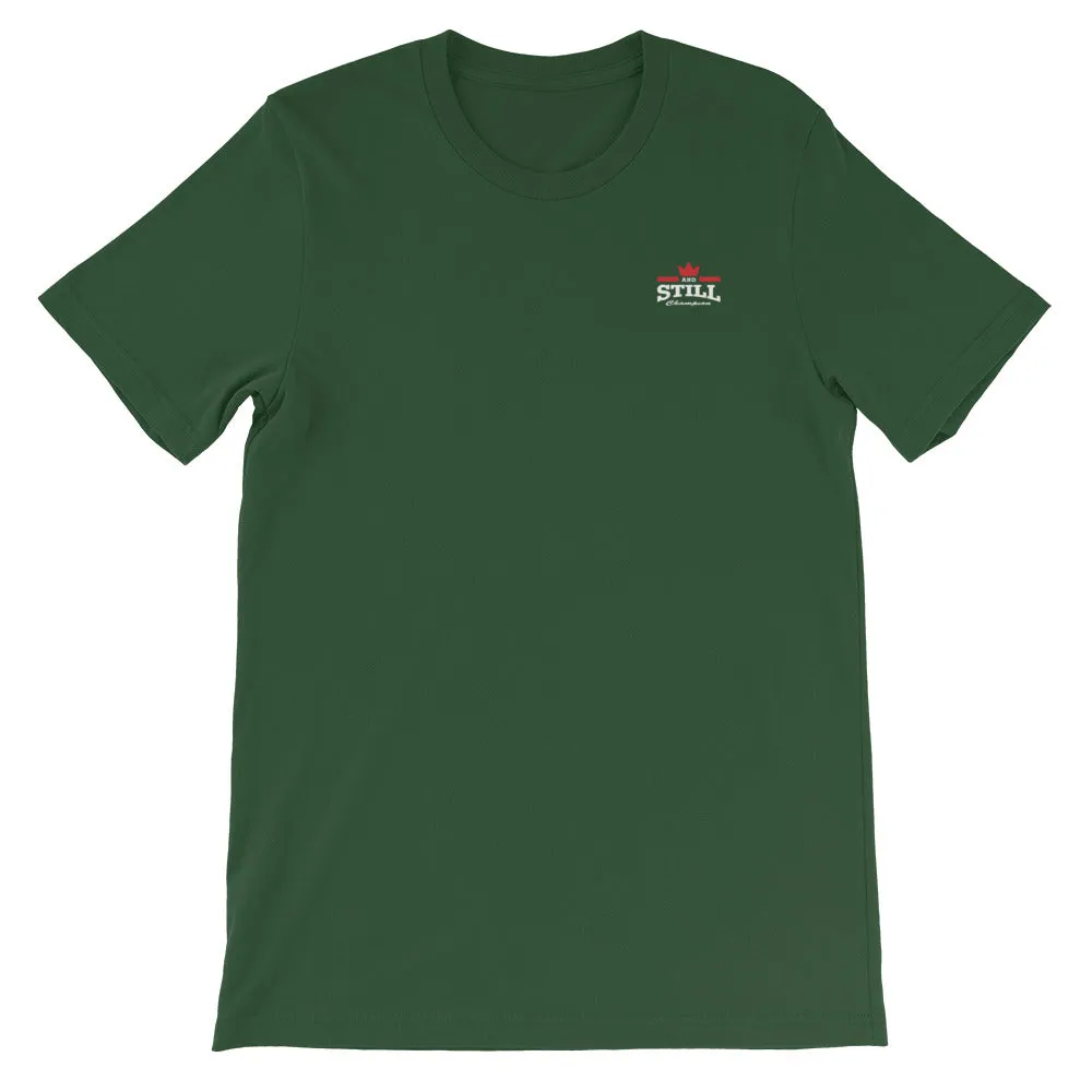 And Still Champion crest logo white lettering men's T-shirt