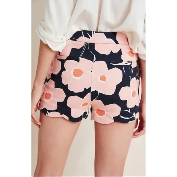 Anthropologie Georgie Floral Retro Scallop Shorts NWT New 4