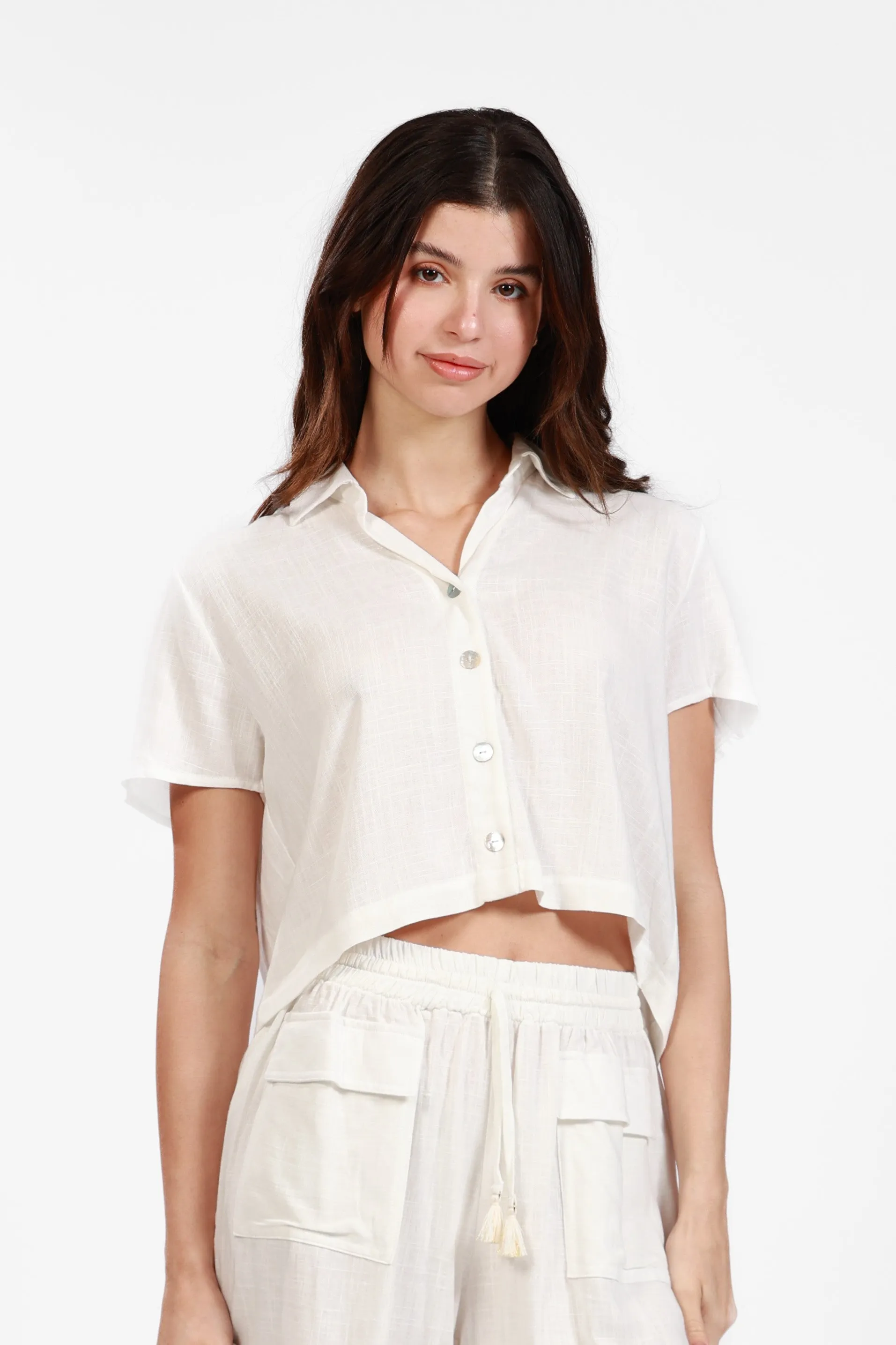 ANTIGUA WHITE CROP TOP