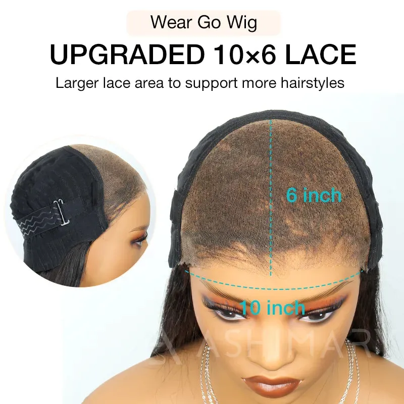 Ashimary Hair PartingMax Glueless Wig Water Wave 10x6 Closure HD Lace Pre Cut & Plucked & Bleached Ready to Go