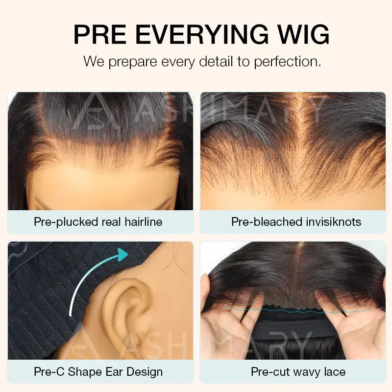 Ashimary Hair PartingMax Glueless Wig Water Wave 10x6 Closure HD Lace Pre Cut & Plucked & Bleached Ready to Go