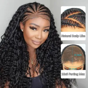 Ashimary Hair PartingMax Glueless Wig Water Wave 10x6 Closure HD Lace Pre Cut & Plucked & Bleached Ready to Go