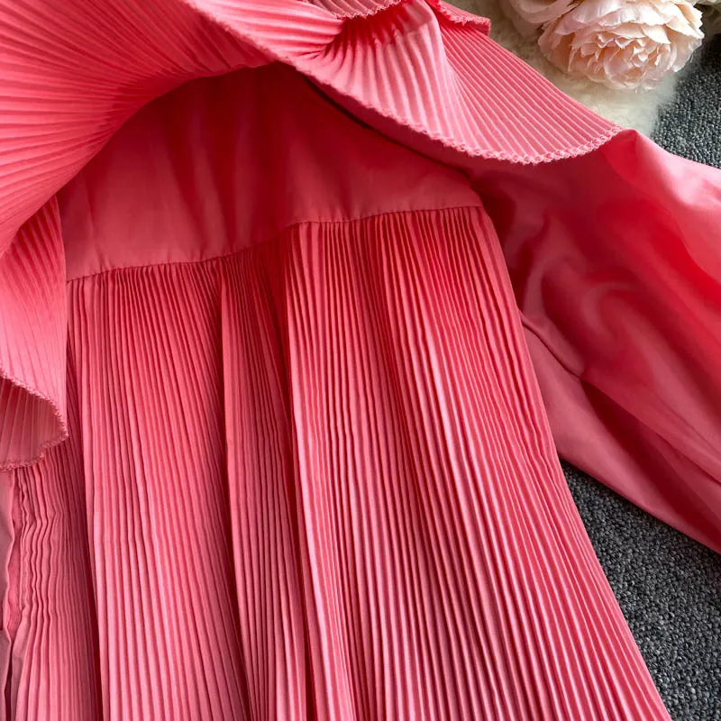 Asymmetrical Ruffle Puff Sleeve Blouse