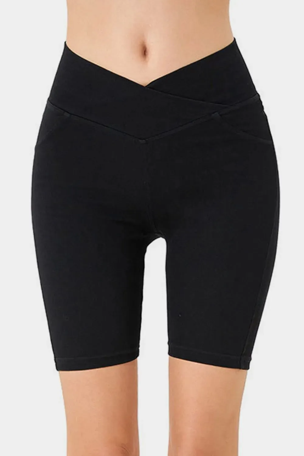 Asymmetrical Waist Denim Shorts
