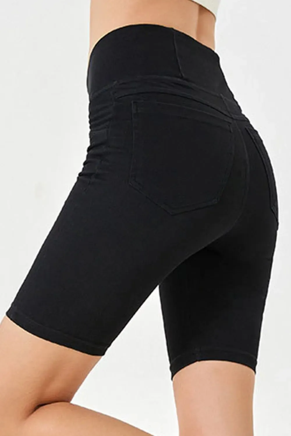 Asymmetrical Waist Denim Shorts