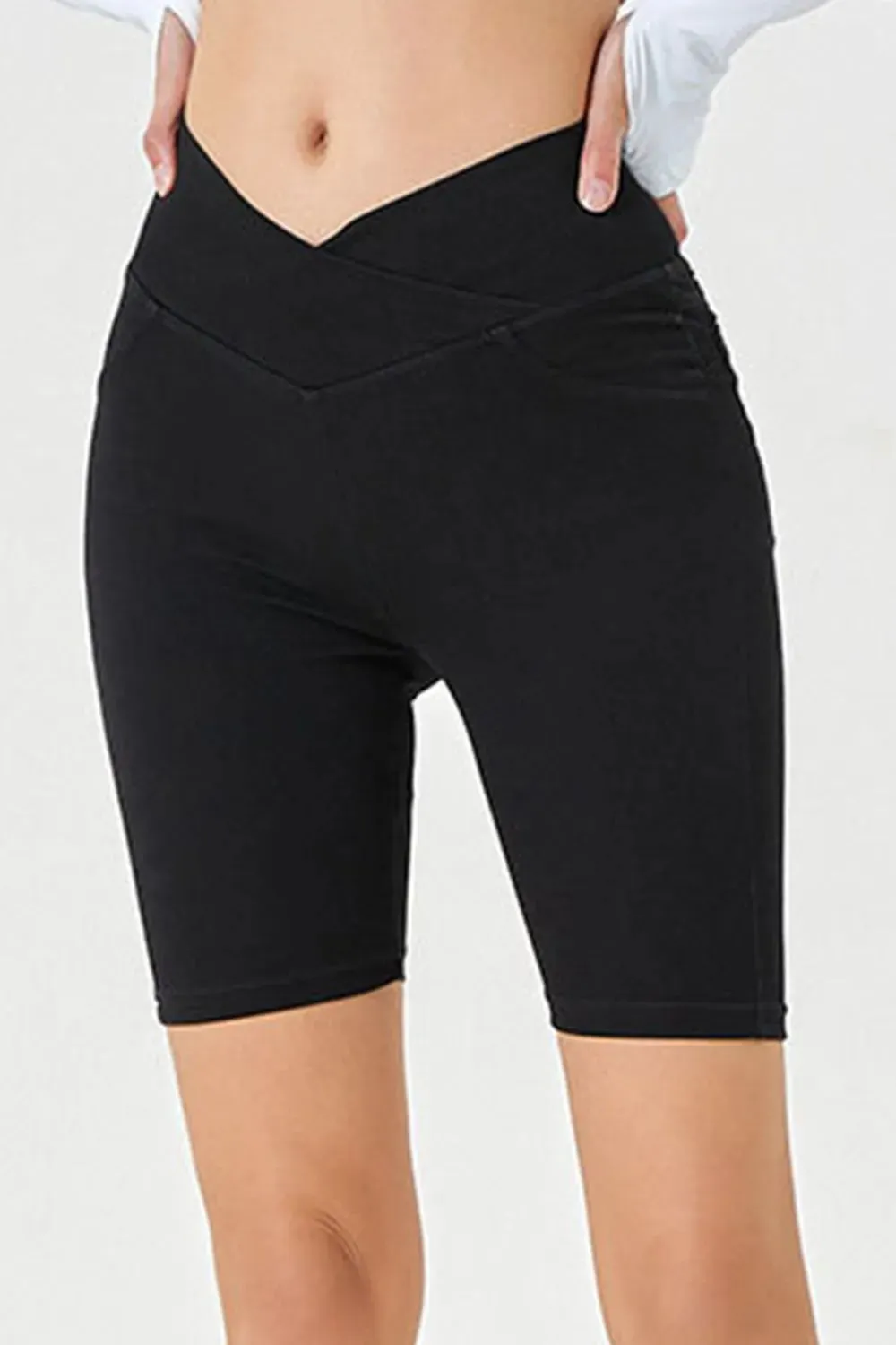 Asymmetrical Waist Denim Shorts