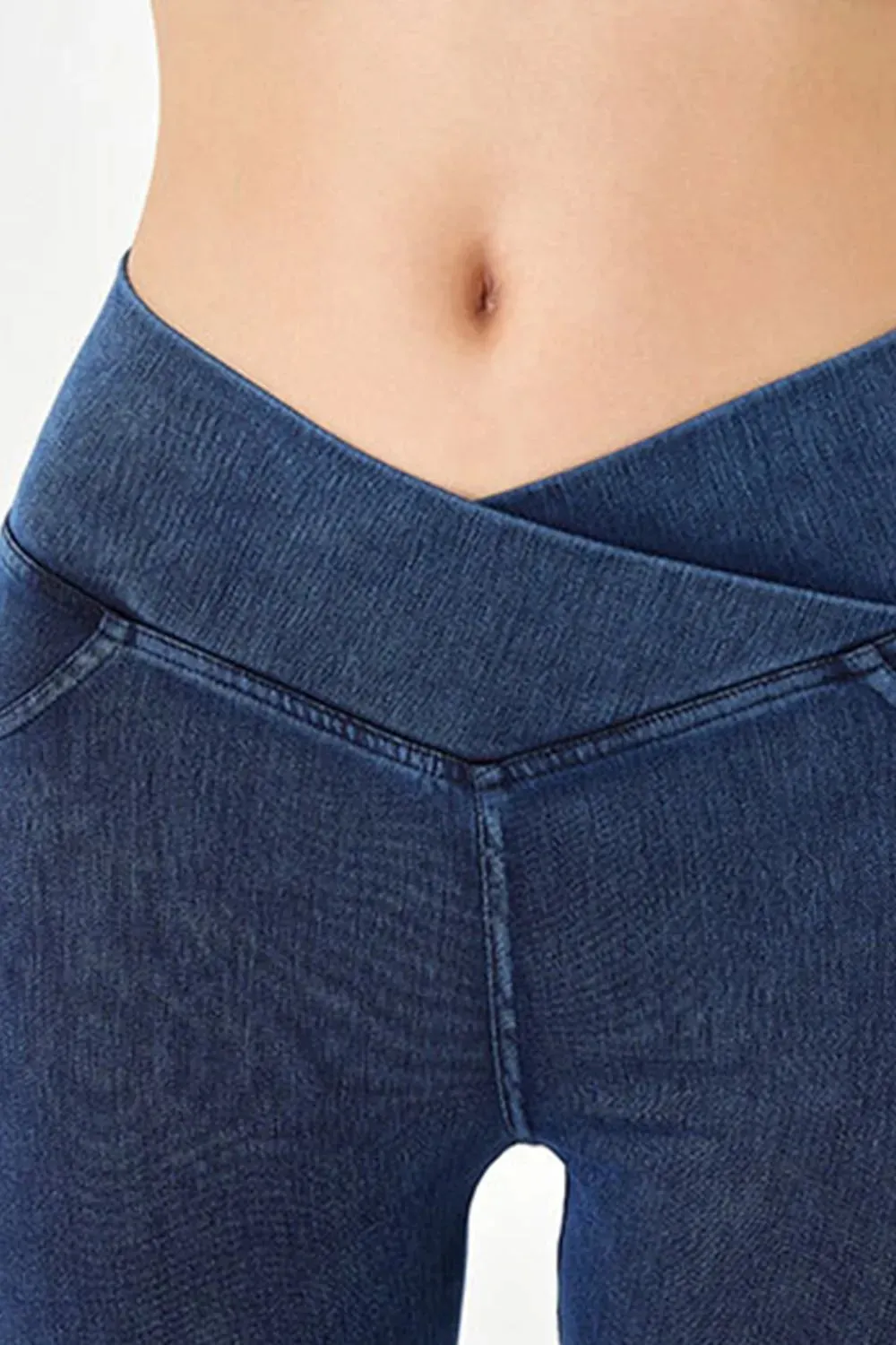 Asymmetrical Waist Denim Shorts