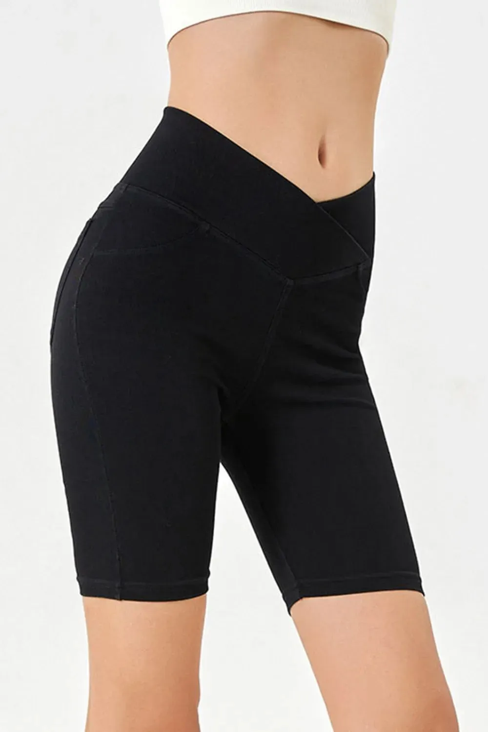 Asymmetrical Waist Denim Shorts