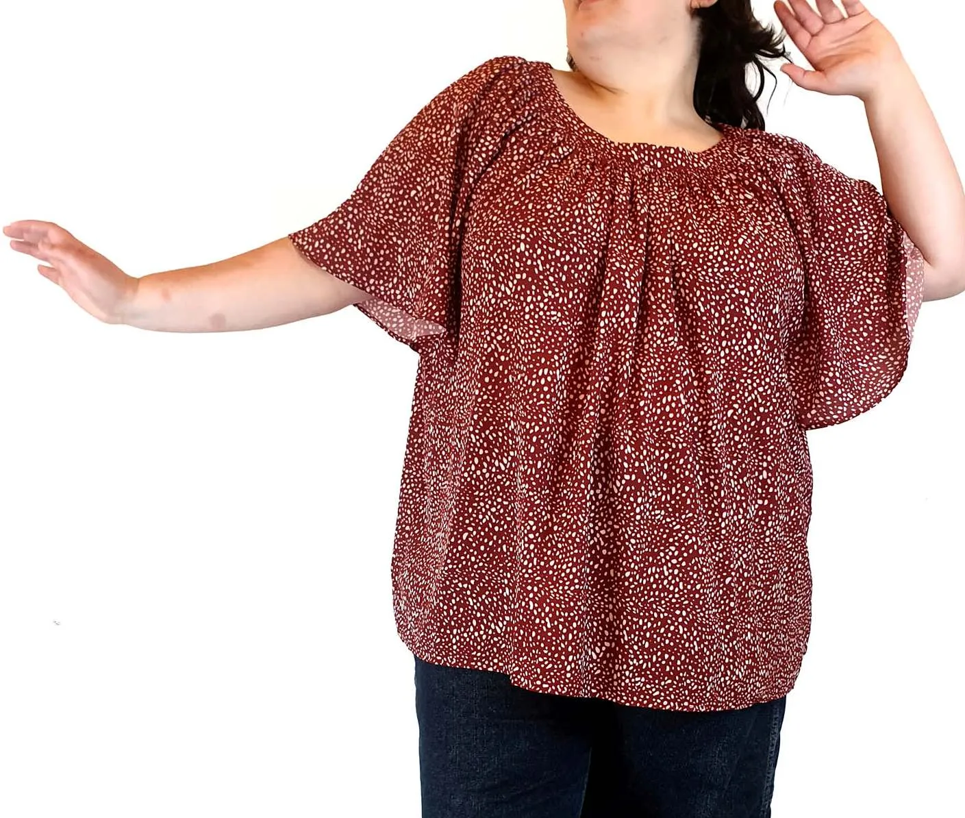 Atmos & Here red print top size 26