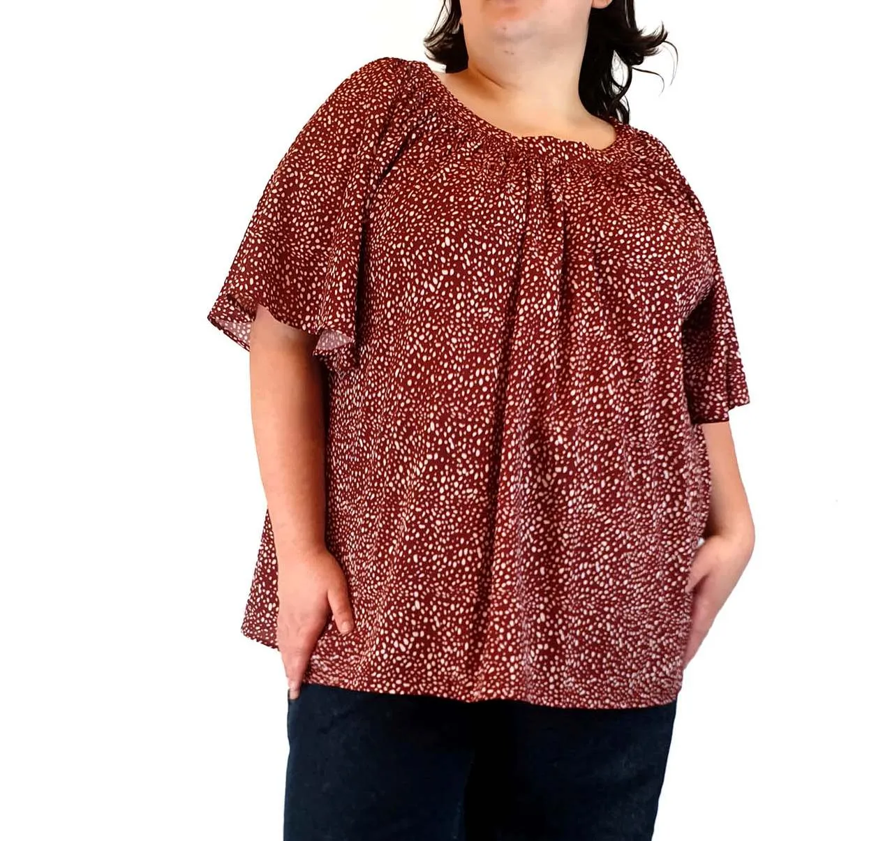 Atmos & Here red print top size 26